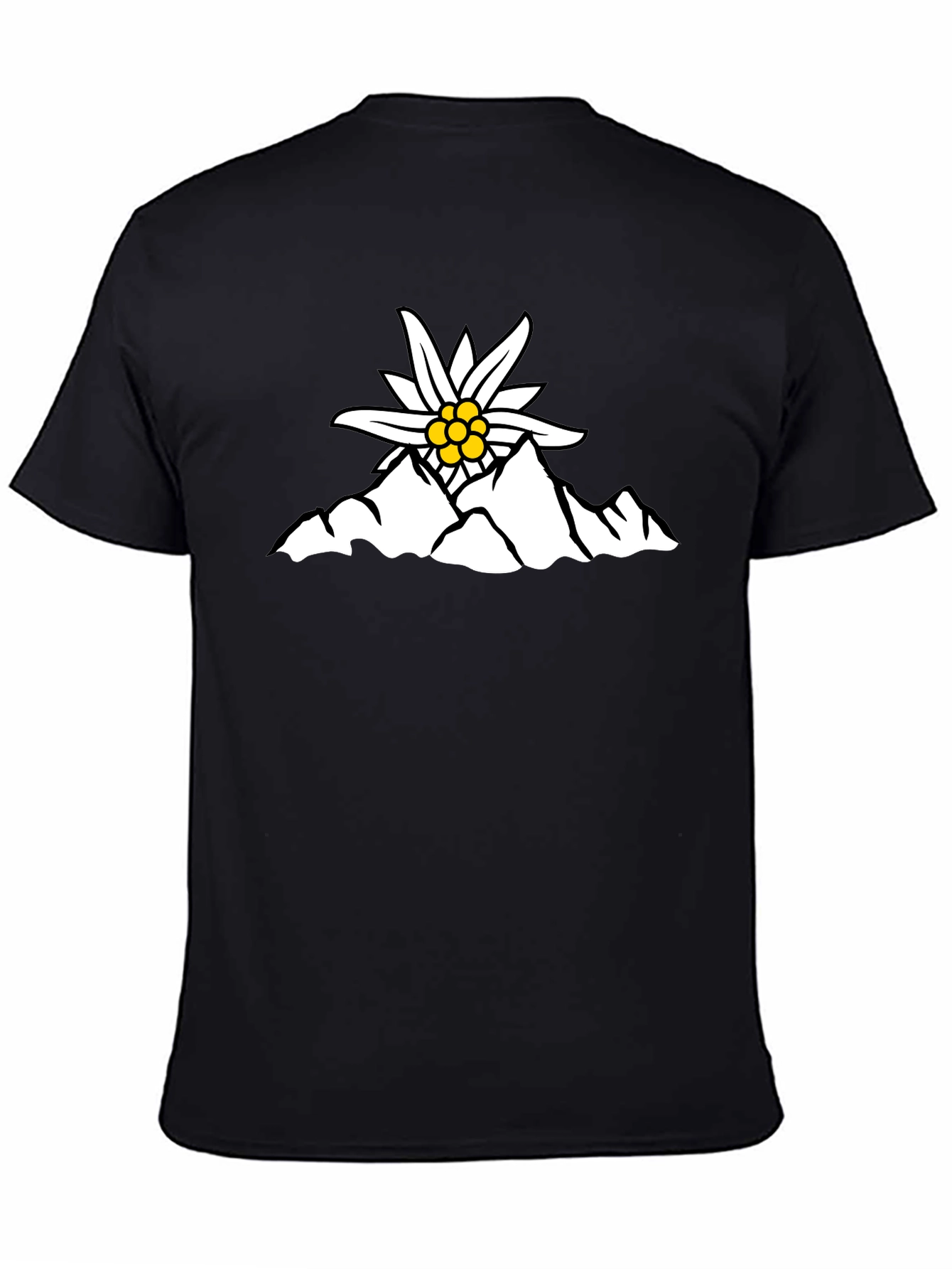 Edelweiss Mountain Graphic T-Shirt - Black