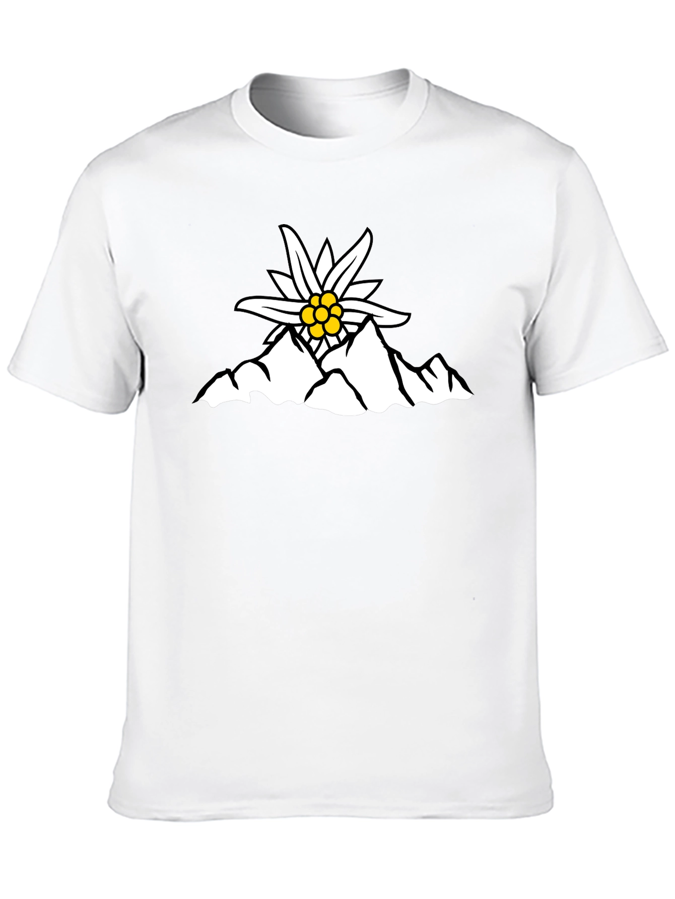 Edelweiss Mountain Graphic T-Shirt - Black