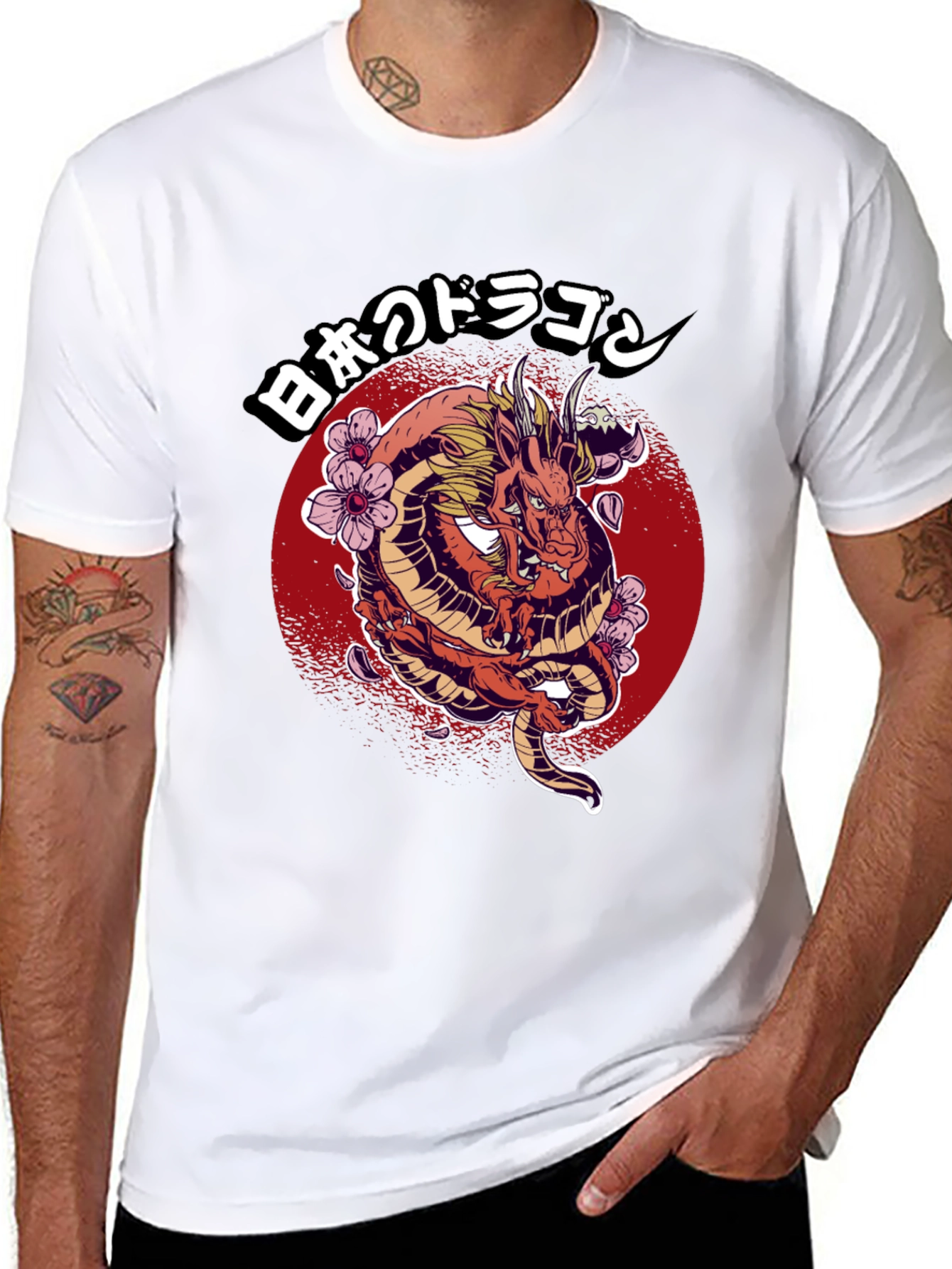 Japanese Dragon Graphic T-Shirt