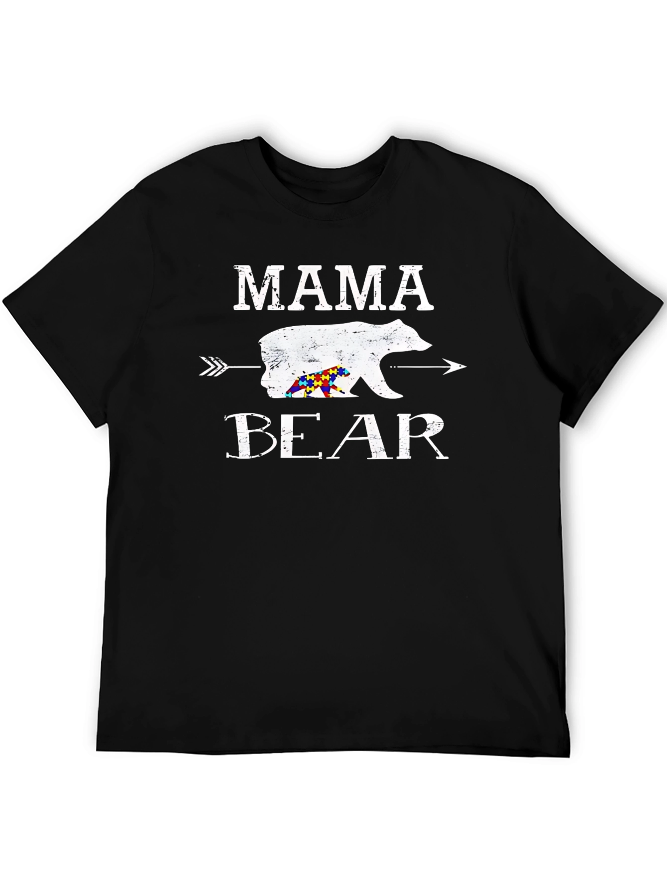 Mama Bear Autism Awareness T-Shirt - Black