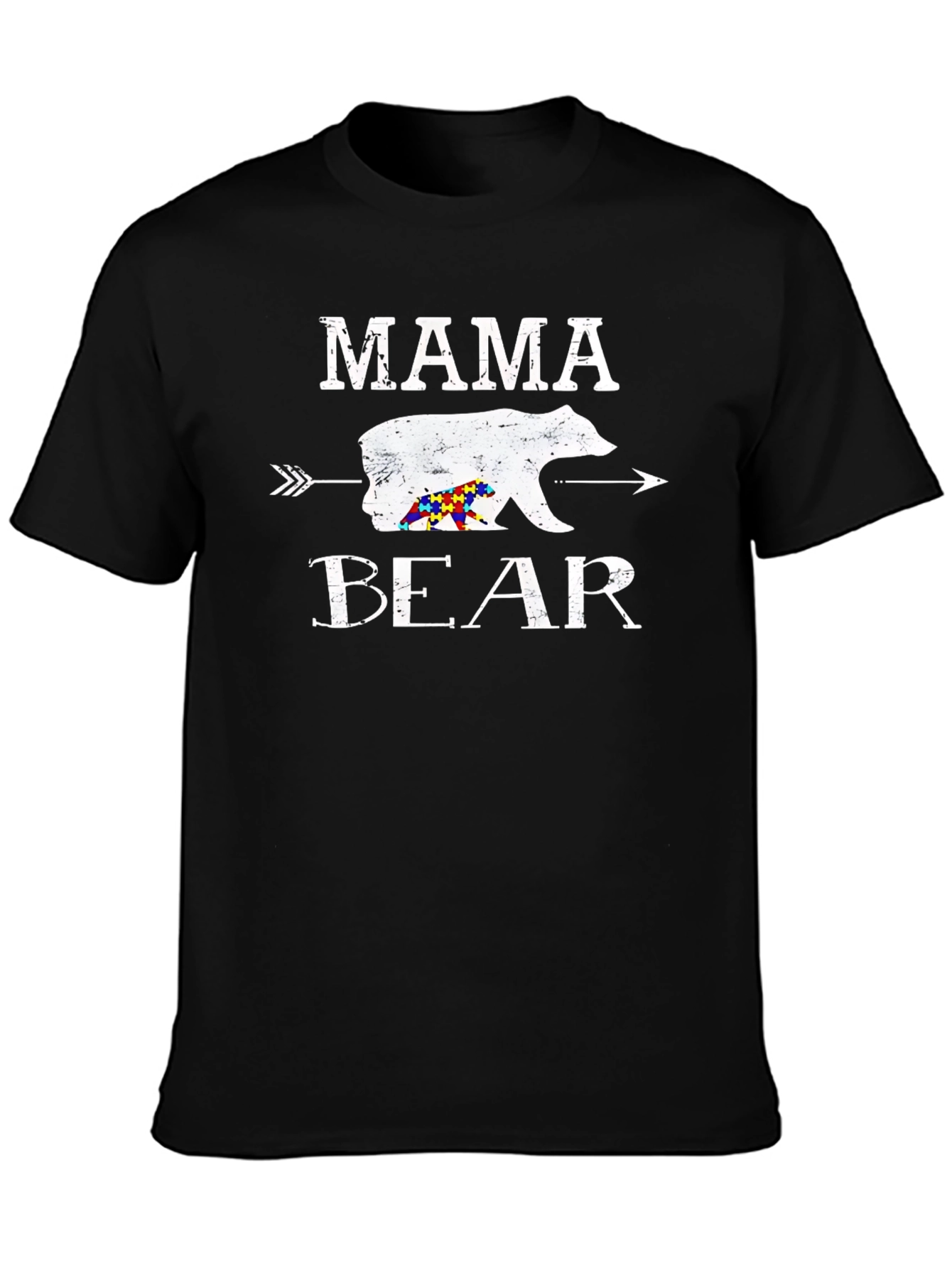 Mama Bear Autism Awareness T-Shirt - Black