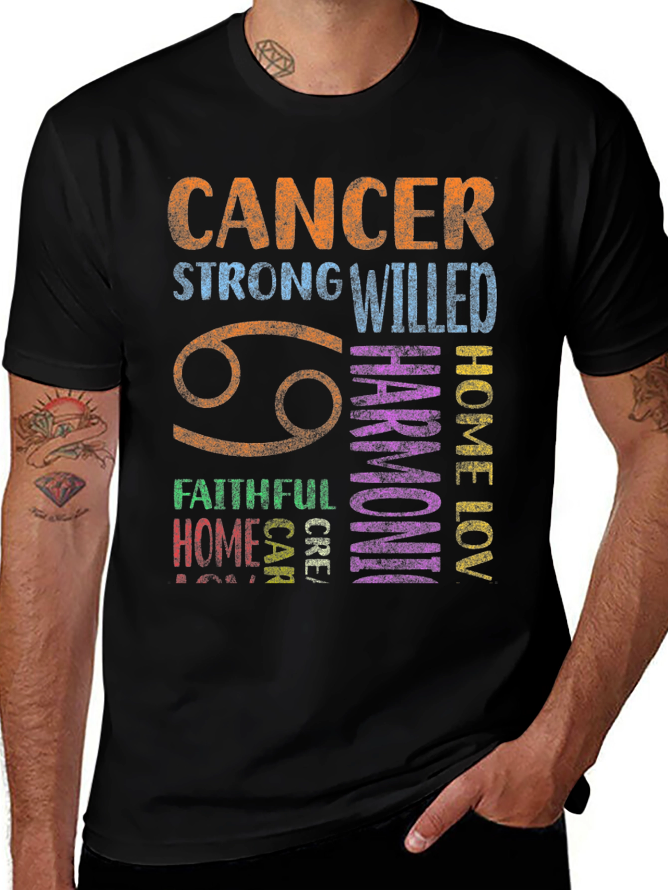 Cancer Zodiac Graphic T-Shirt Astrology Sign Tee