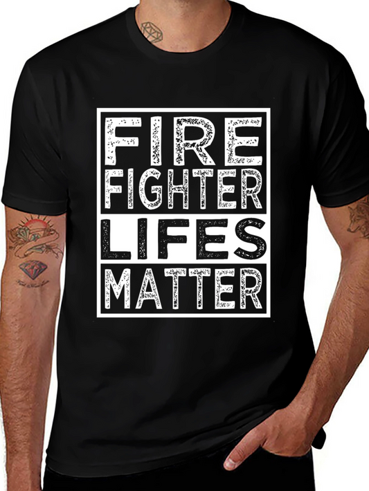 Firefighter Lives Matter T-Shirt - Black Cotton Tee
