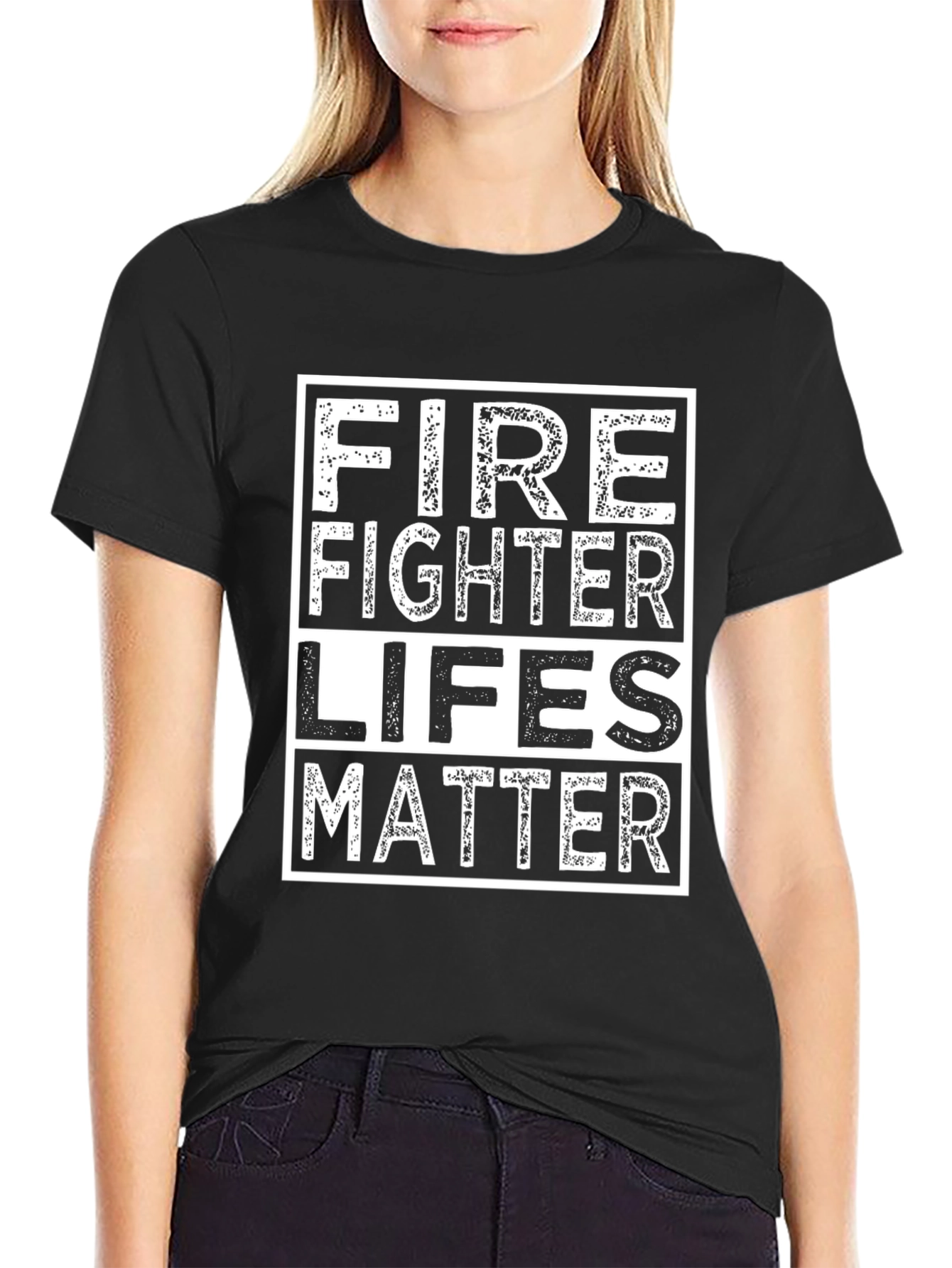 Firefighter Lives Matter T-Shirt - Black Cotton Tee
