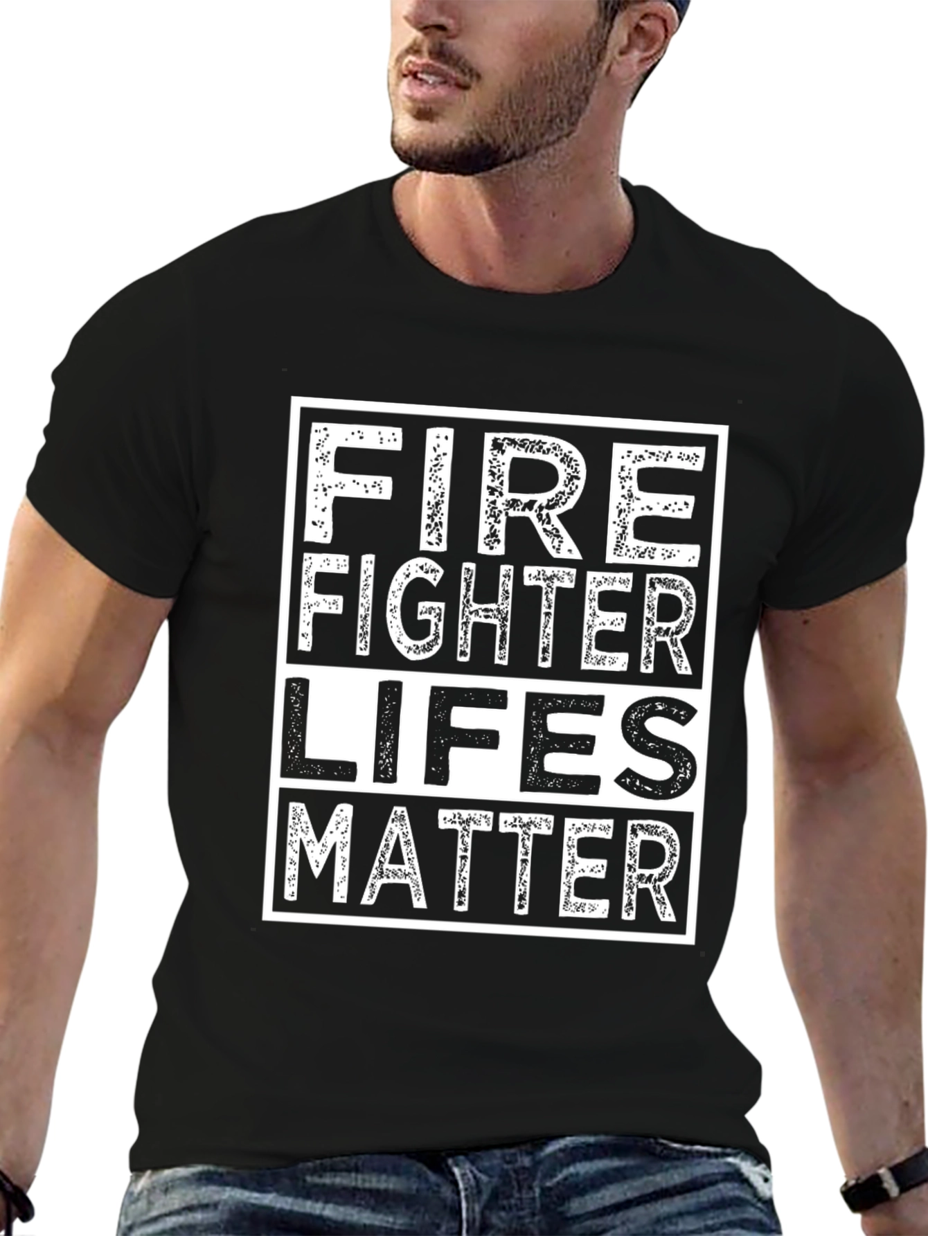 Firefighter Lives Matter T-Shirt - Black Cotton Tee