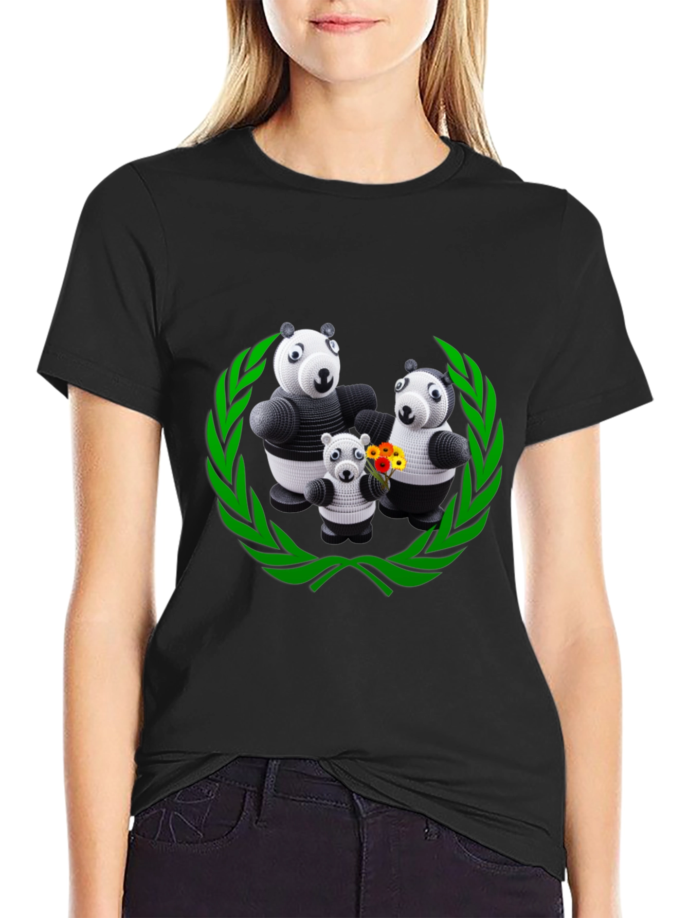 Panda Family Graphic Tee