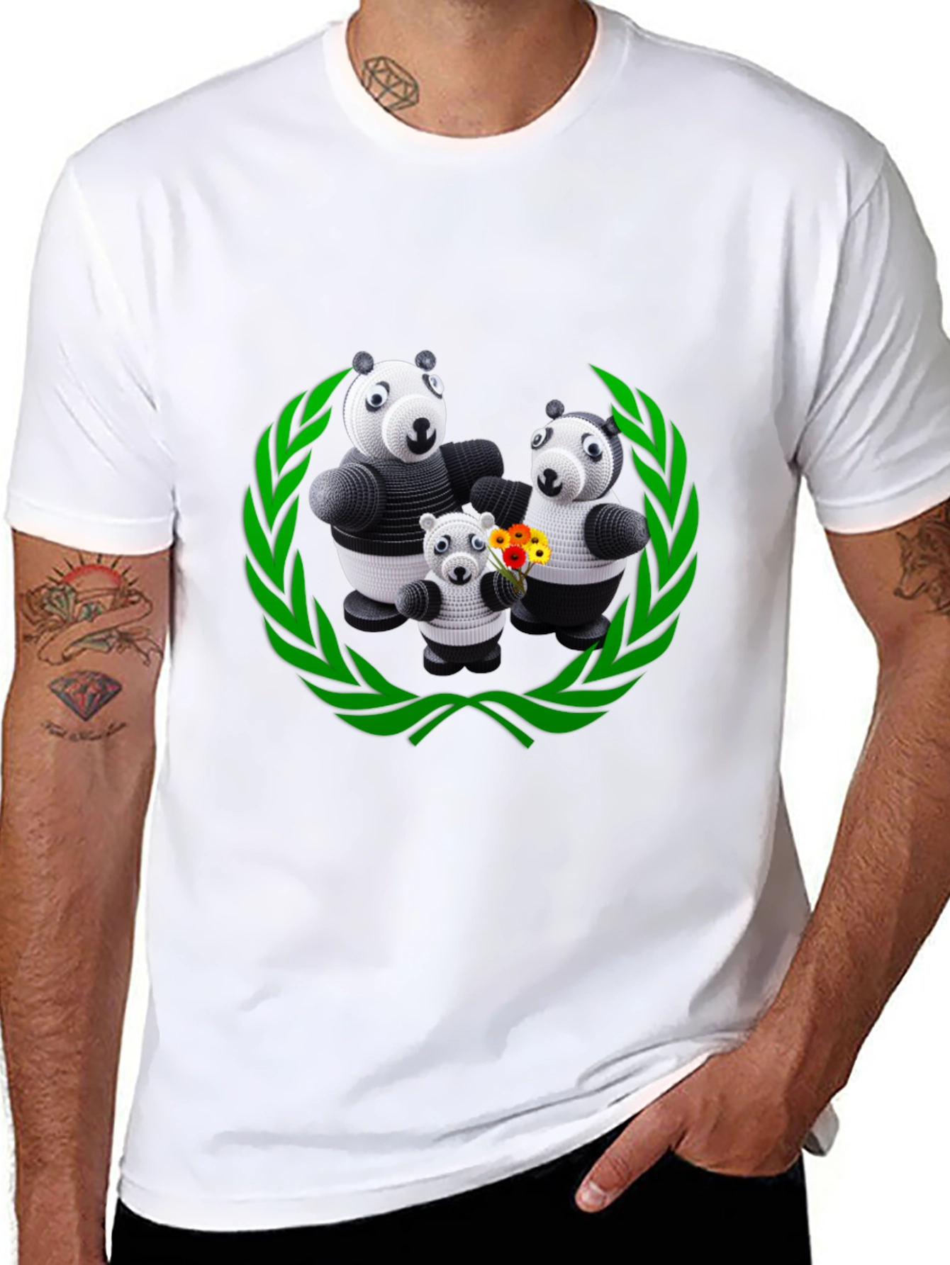 Panda Family Graphic Tee