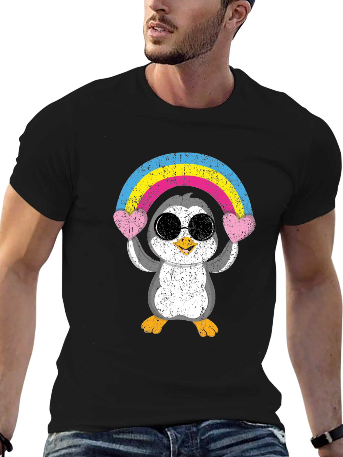 Penguin Rainbow Heart T-Shirt