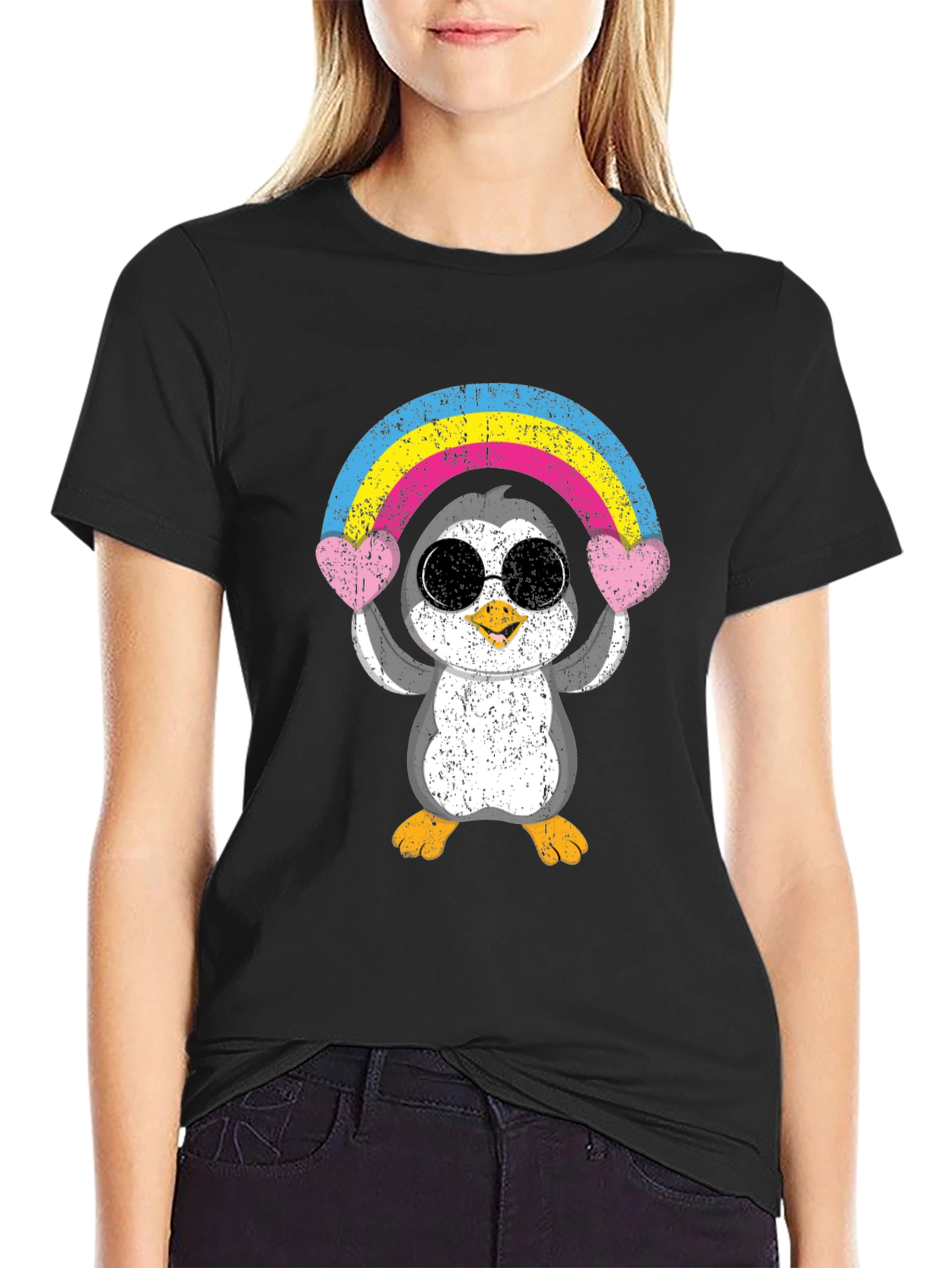 Penguin Rainbow Heart T-Shirt