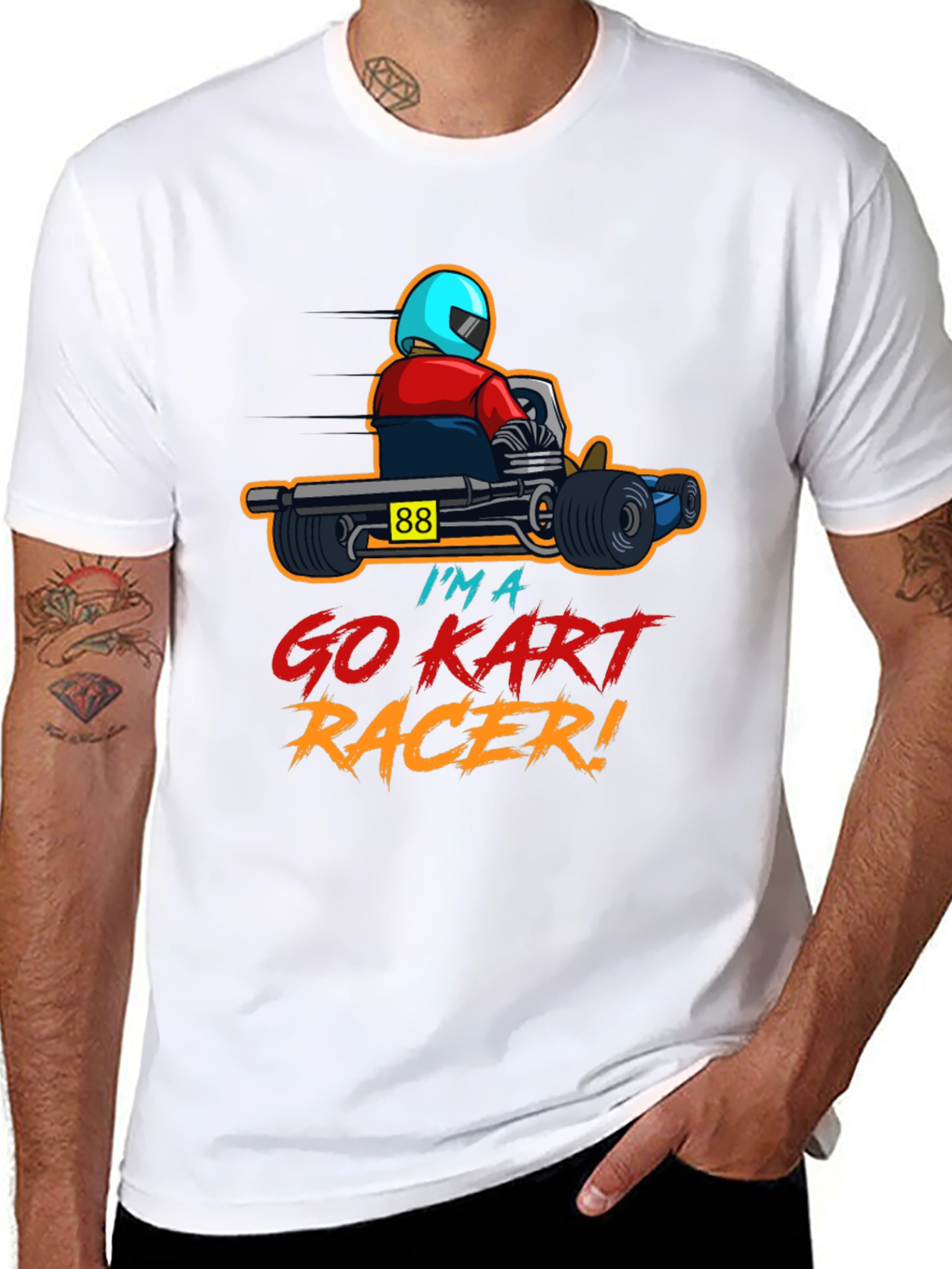 Go Kart Racer Graphic T-Shirt - Racing Kart Design