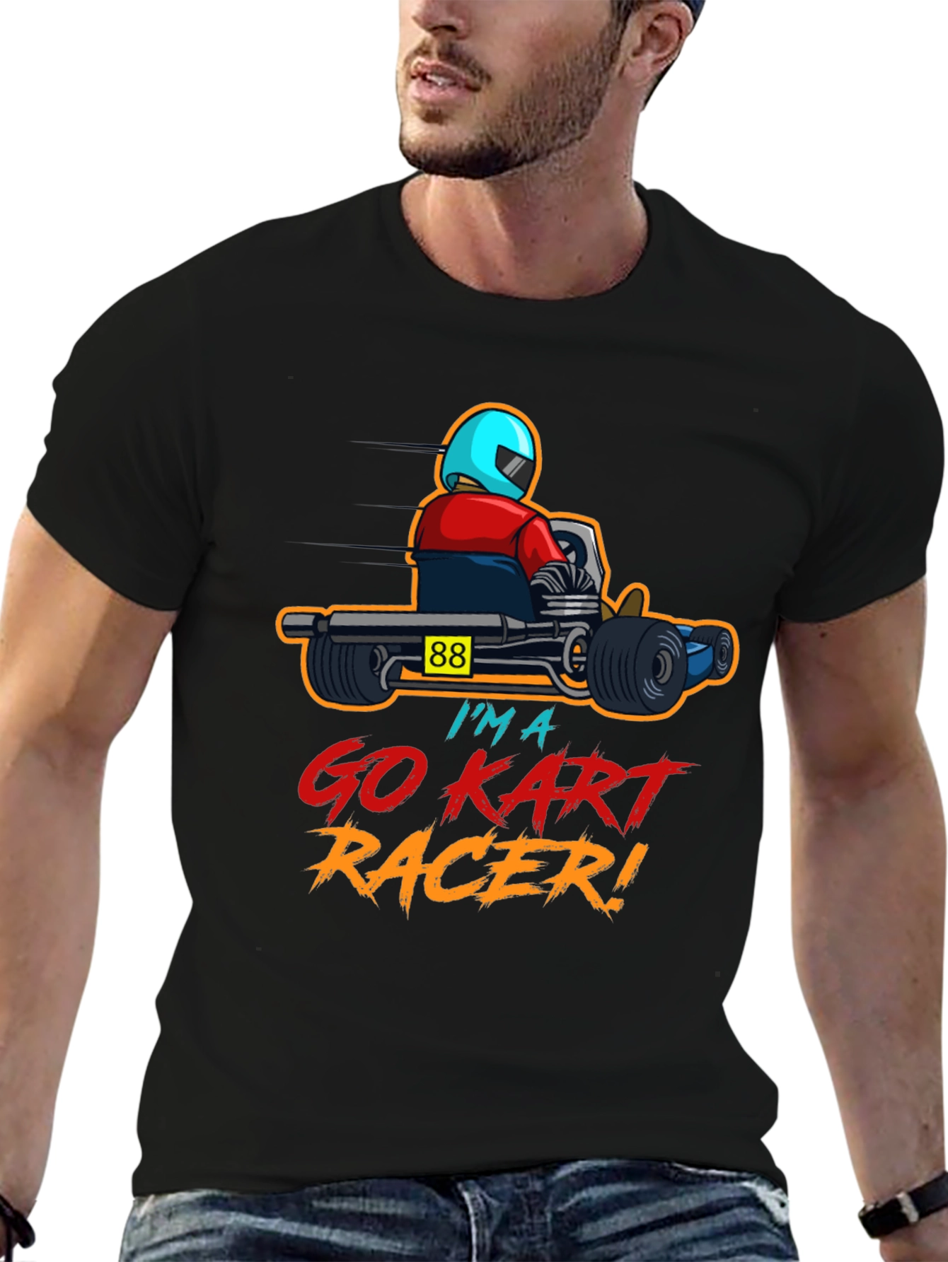 Go Kart Racer Graphic T-Shirt - Racing Kart Design