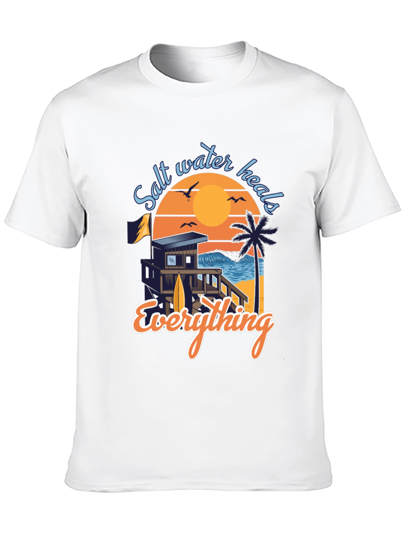 Salt Water Heals Everything Black Graphic Tee