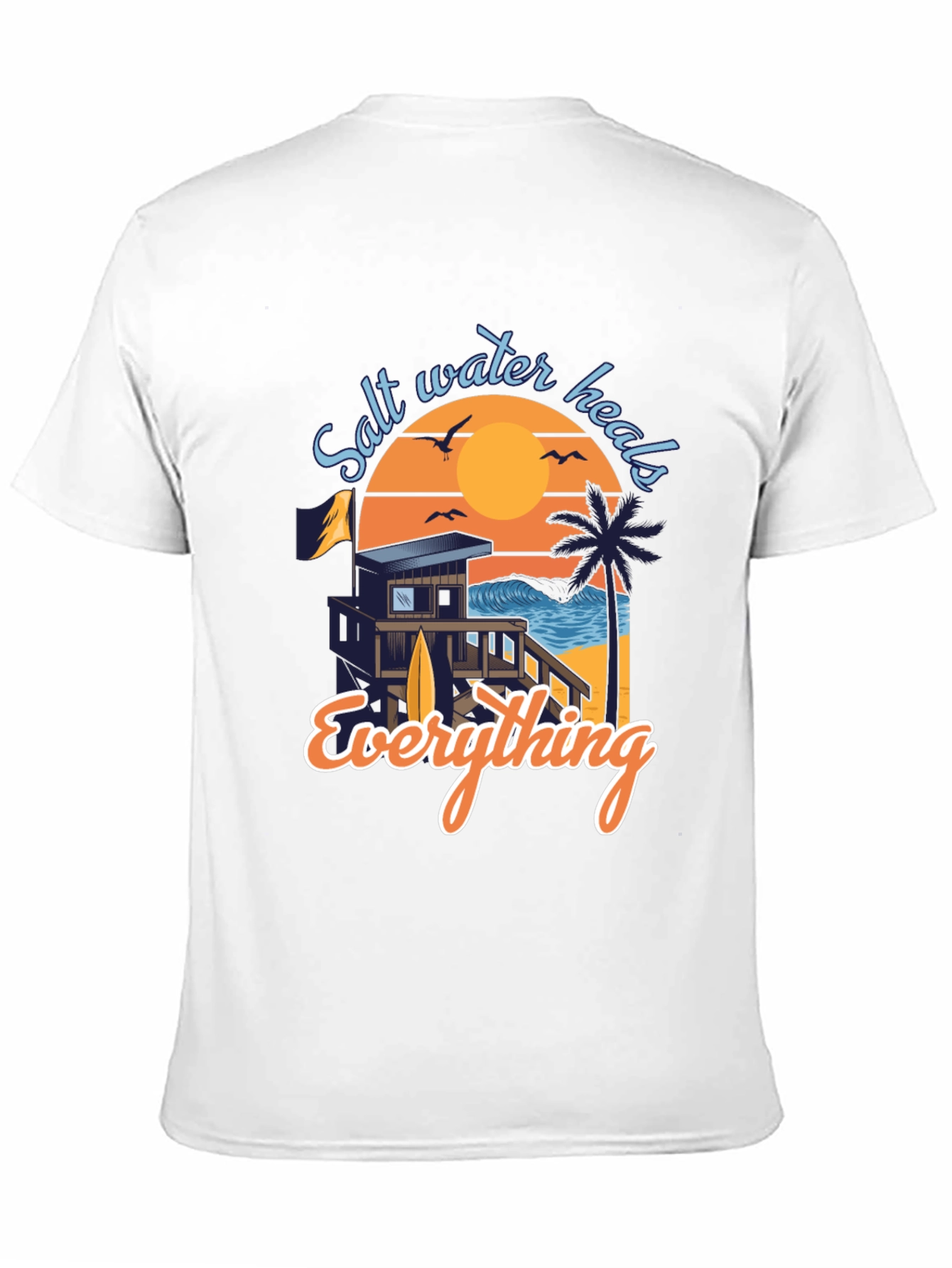 Salt Water Heals Everything Black Graphic Tee