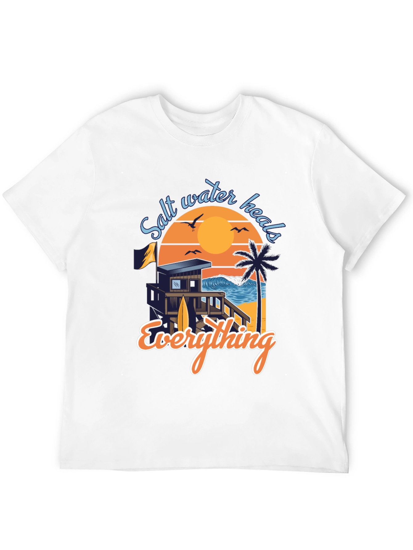 Salt Water Heals Everything Black Graphic Tee