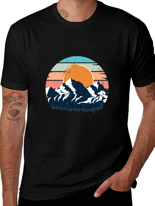 Retro Mountain Sunset Graphic Tee