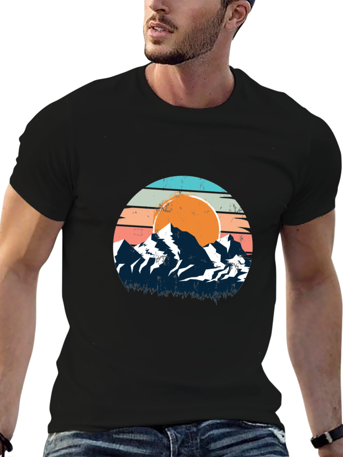 Retro Mountain Sunset Graphic Tee