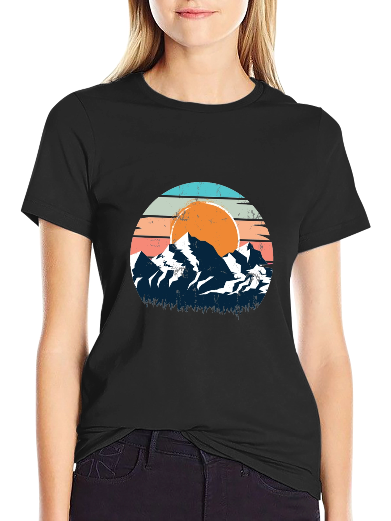 Retro Mountain Sunset Graphic Tee