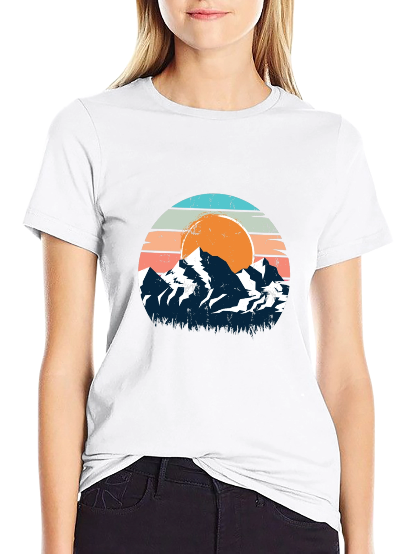 Retro Mountain Sunset Graphic Tee