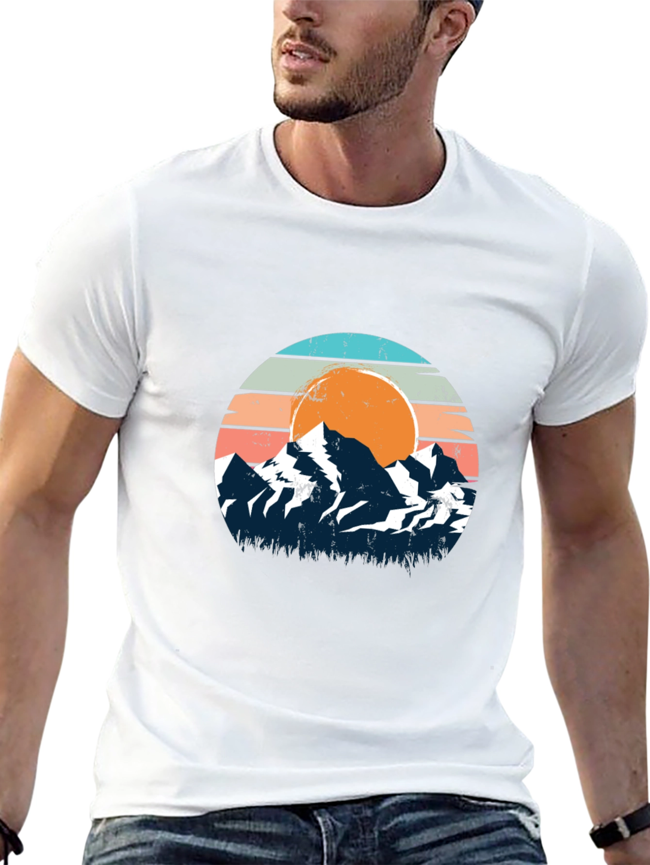 Retro Mountain Sunset Graphic Tee