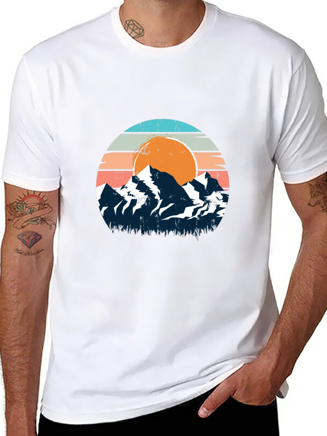 Retro Mountain Sunset Graphic Tee