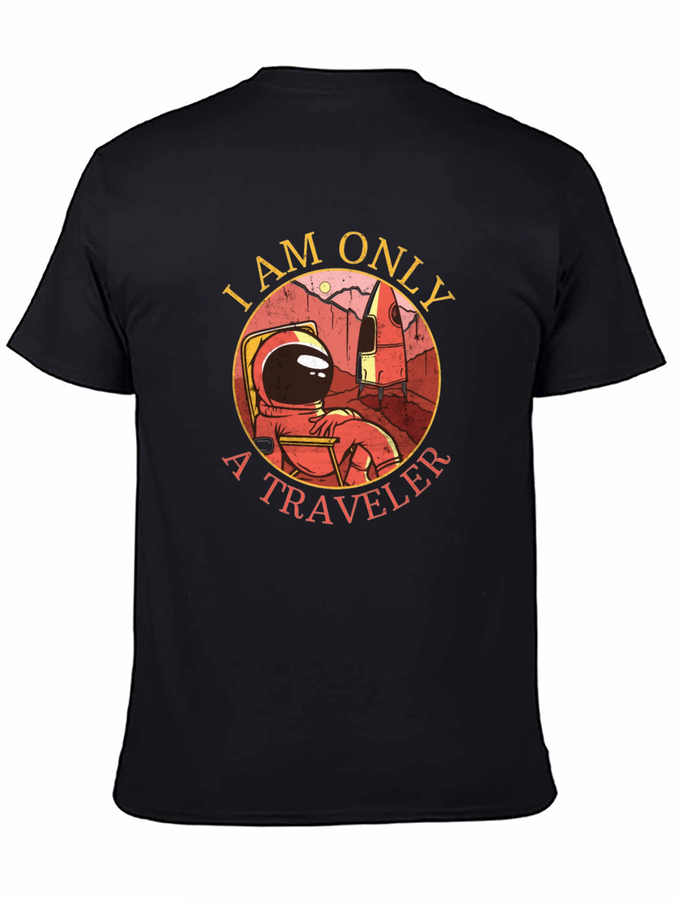 I Am Only A Traveler Black T-Shirt