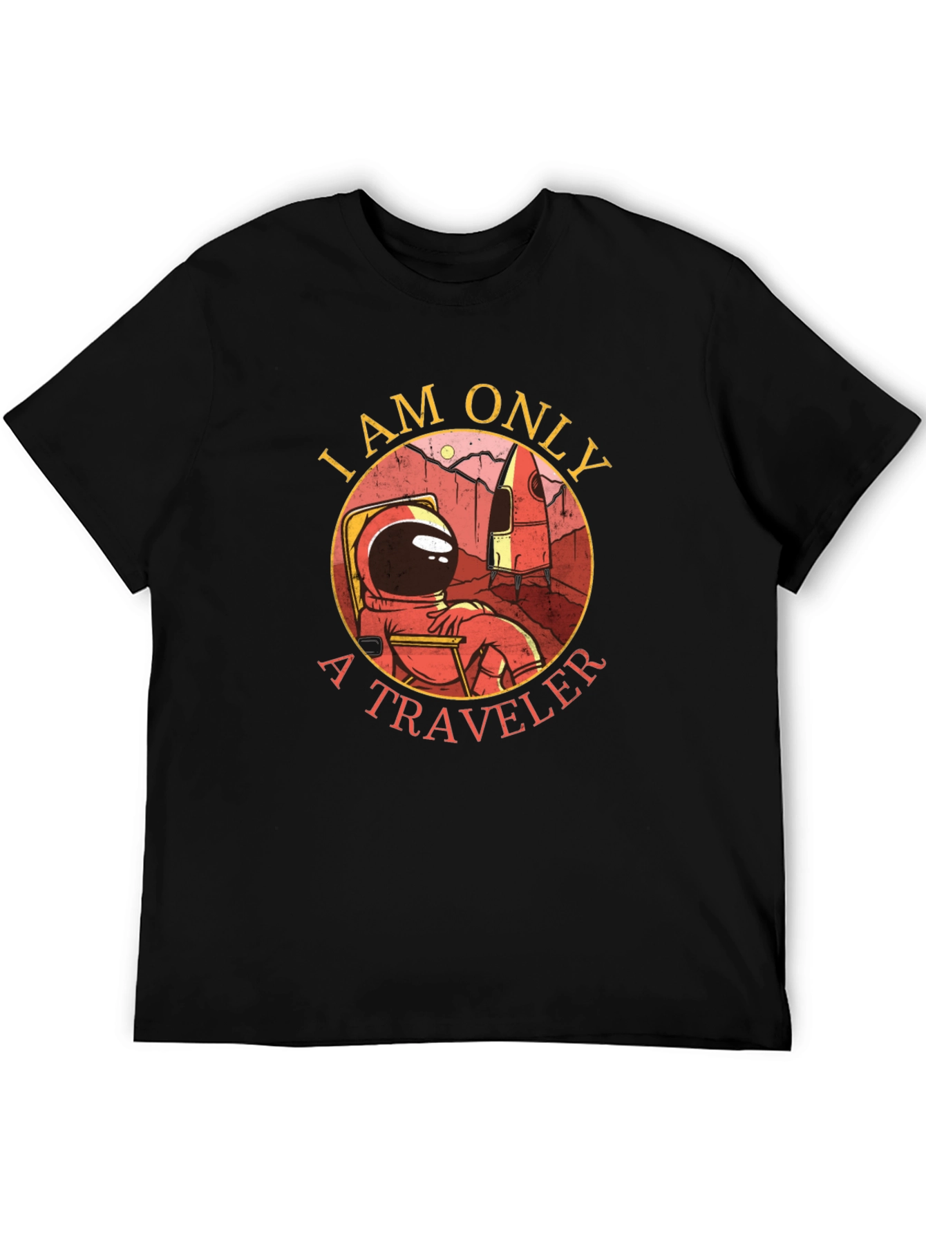 I Am Only A Traveler Black T-Shirt