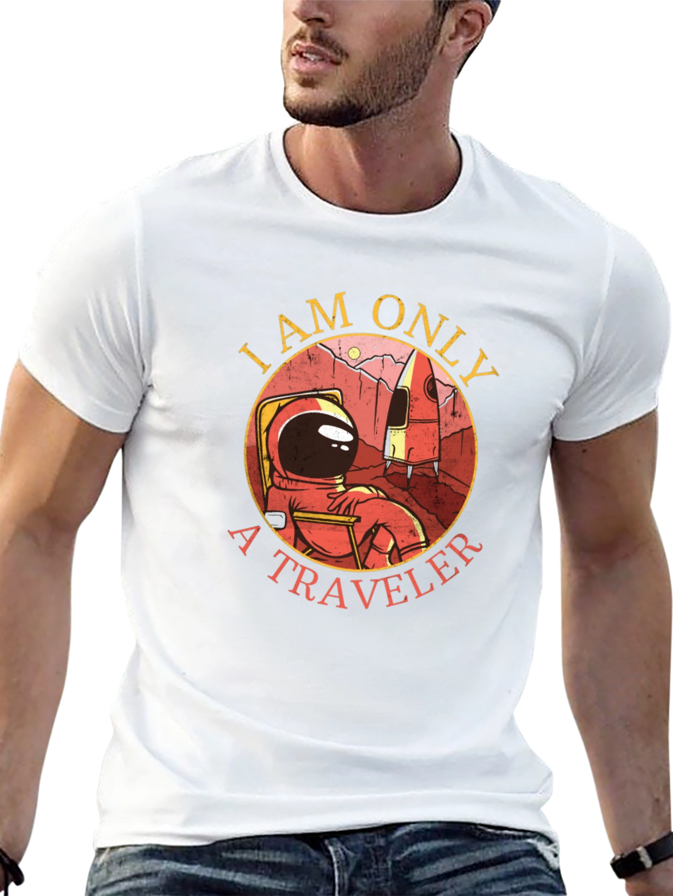 I Am Only A Traveler Black T-Shirt