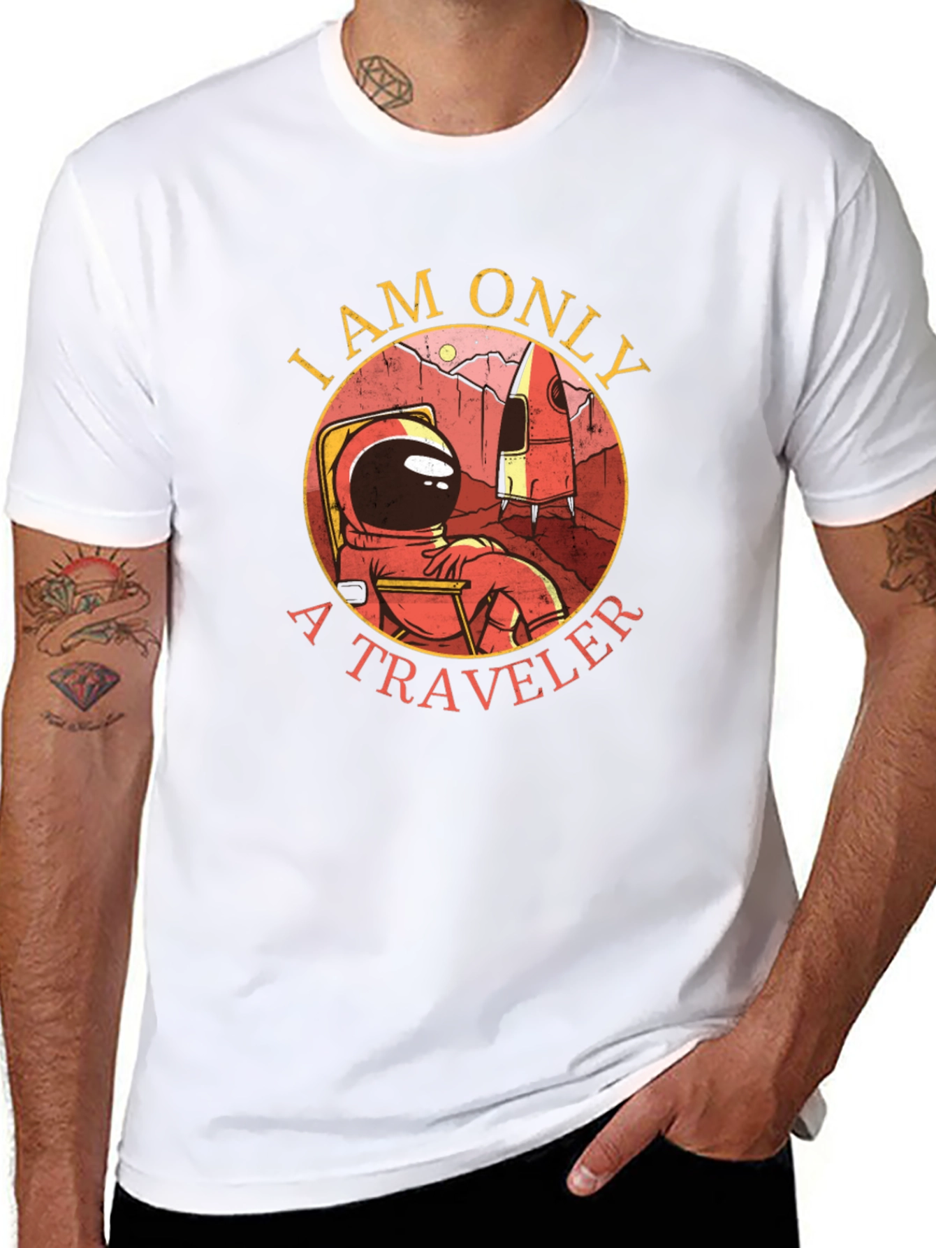 I Am Only A Traveler Black T-Shirt