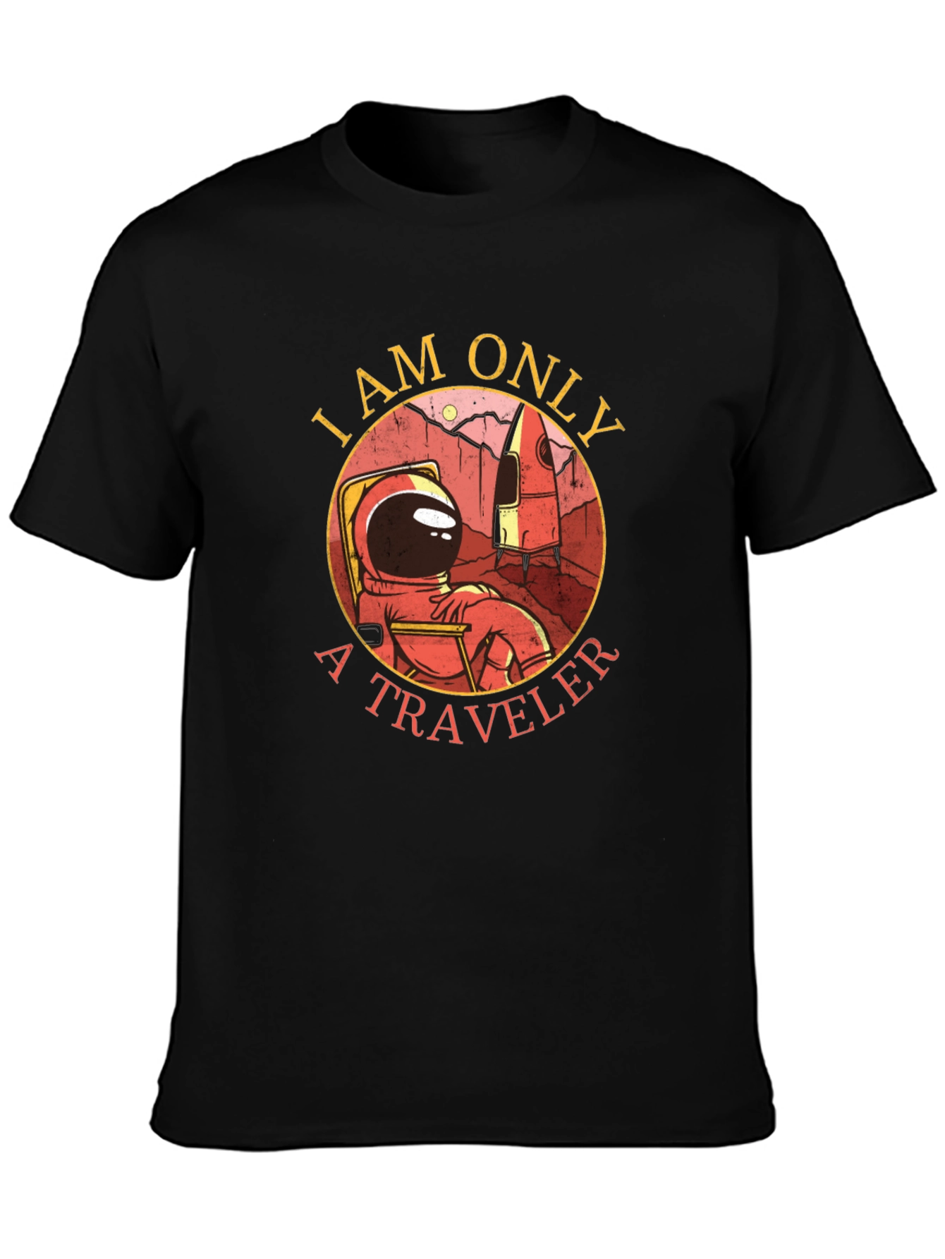 I Am Only A Traveler Black T-Shirt