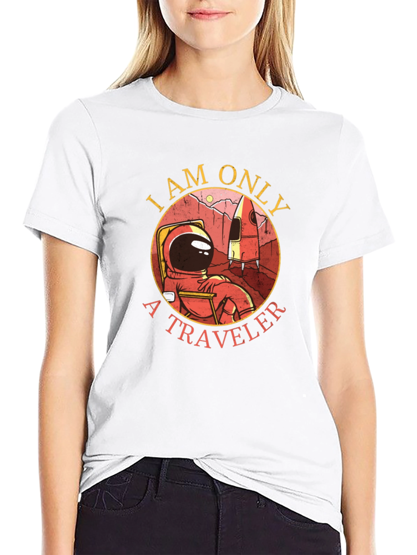 I Am Only A Traveler Black T-Shirt