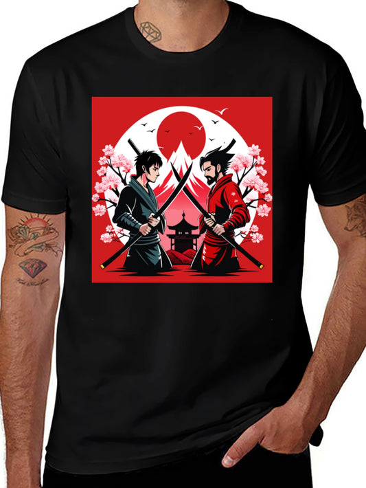 Samurai Duel T-Shirt - Japanese Warrior Design