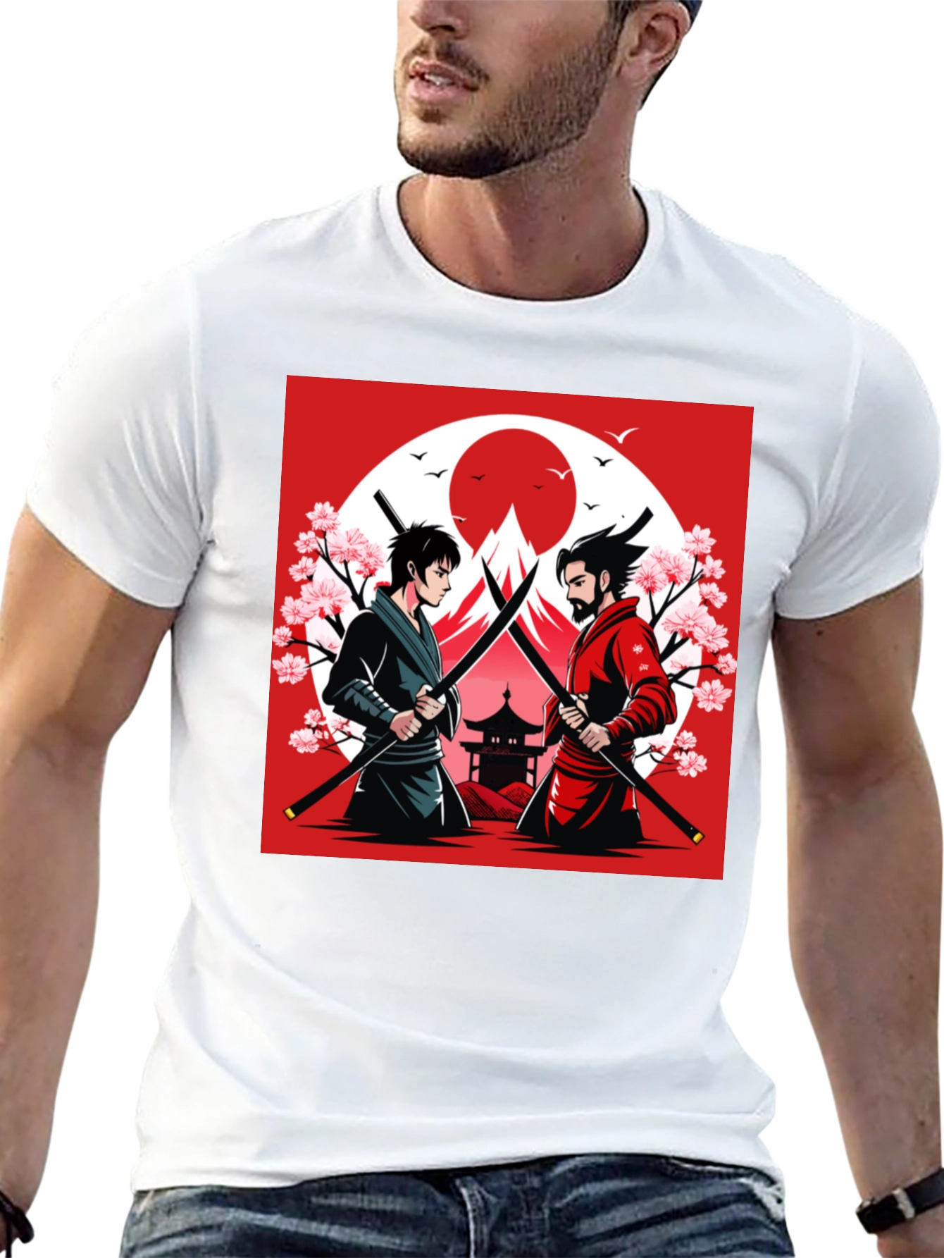 Samurai Duel T-Shirt - Japanese Warrior Design