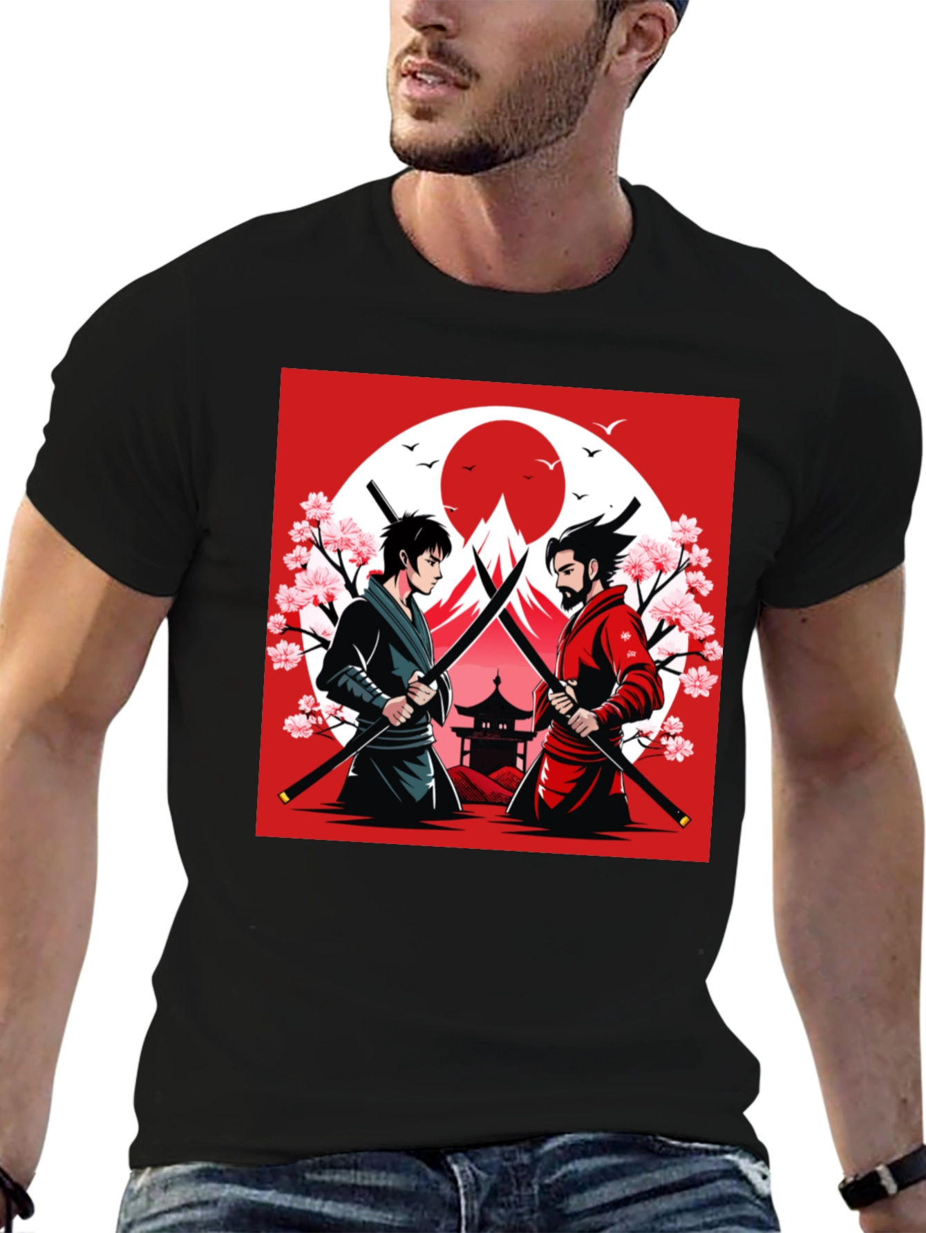 Samurai Duel T-Shirt - Japanese Warrior Design