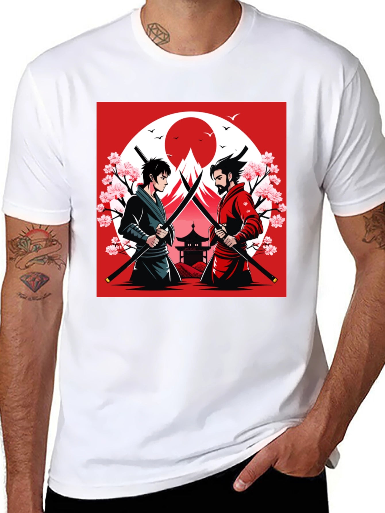 Samurai Duel T-Shirt - Japanese Warrior Design