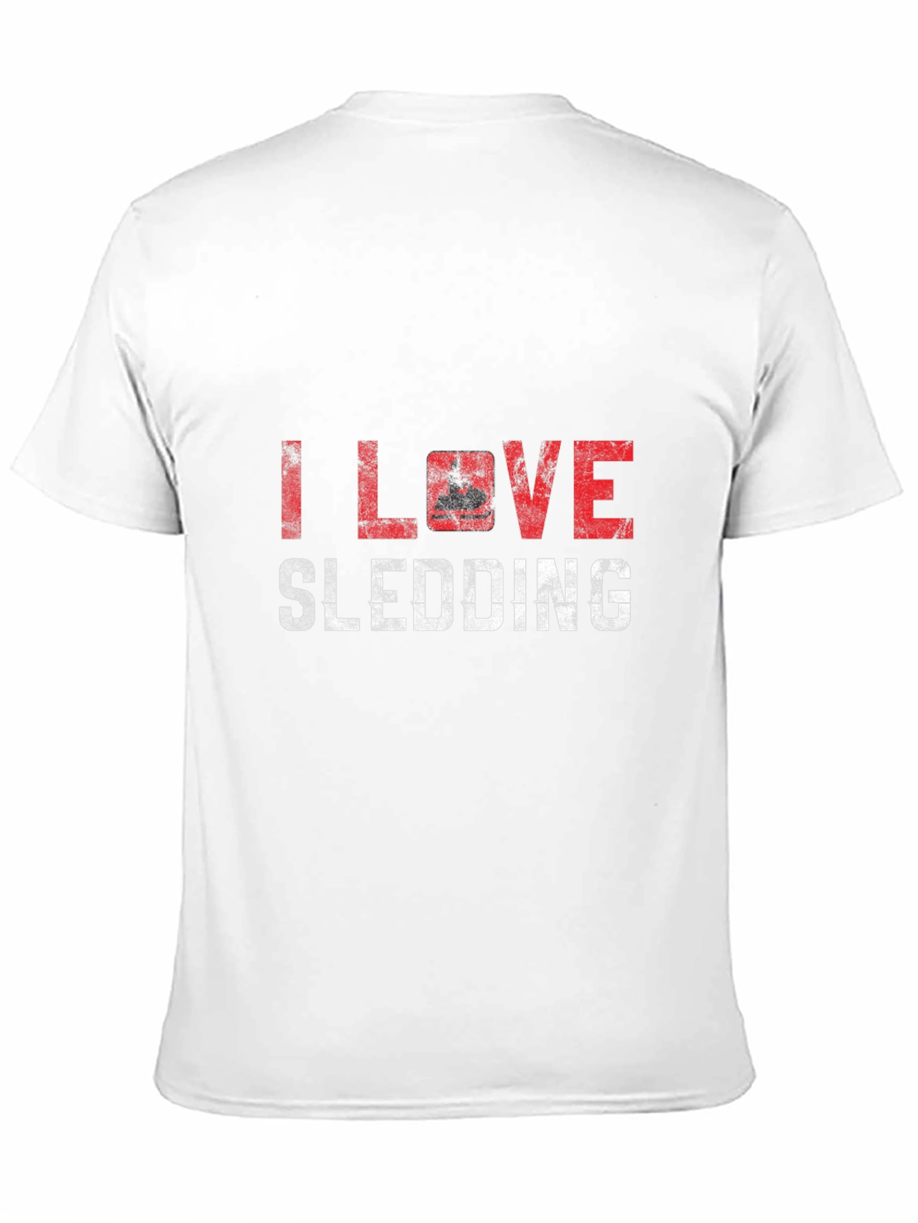 I Love Sledding T-Shirt Black