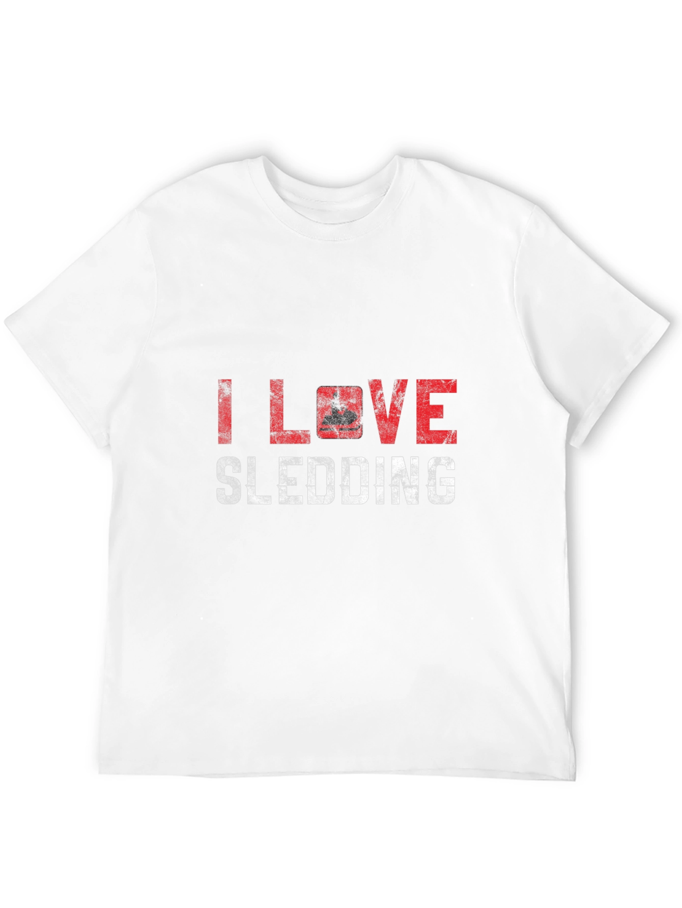 I Love Sledding T-Shirt Black
