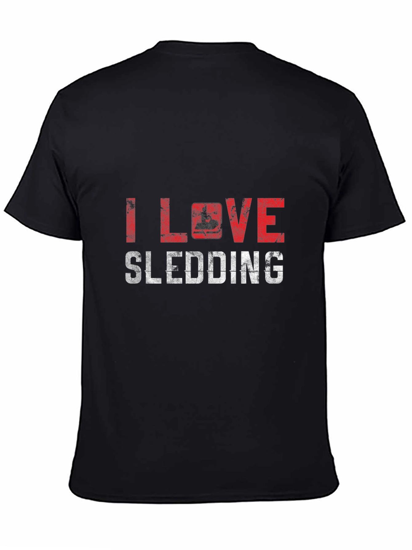 I Love Sledding T-Shirt Black