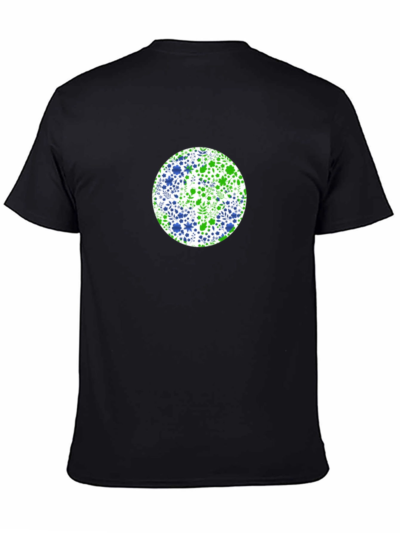 Floral Circle Tee - Green & Blue Design