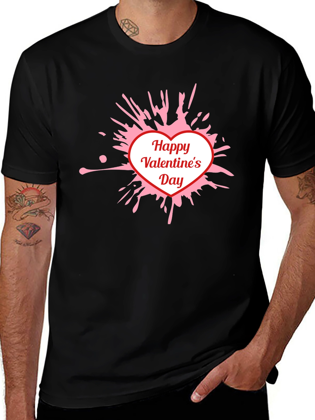 Happy Valentines Day T-Shirt - Heart Splatter Tee
