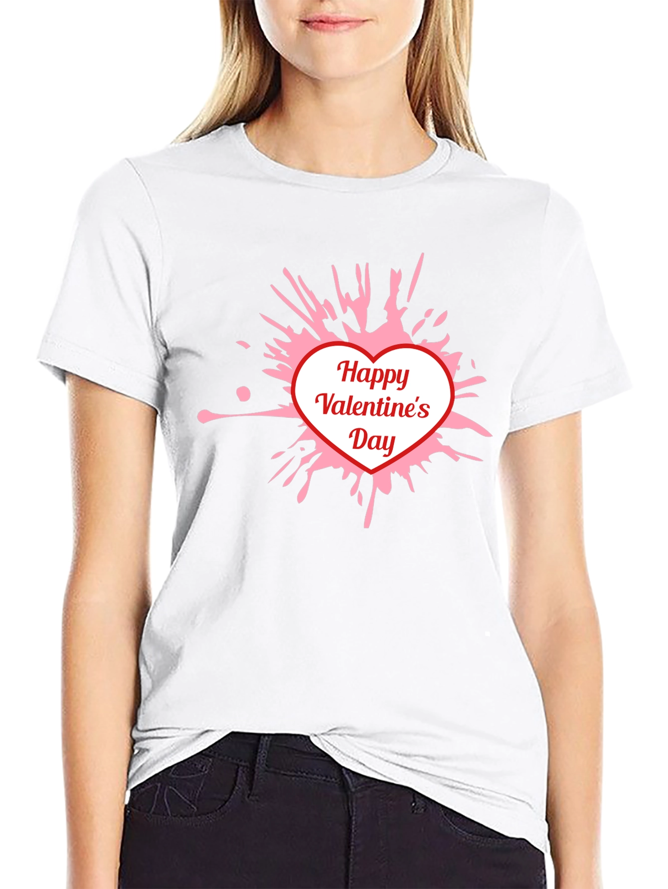 Happy Valentines Day T-Shirt - Heart Splatter Tee