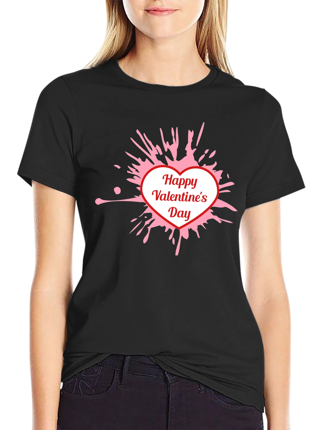 Happy Valentines Day T-Shirt - Heart Splatter Tee