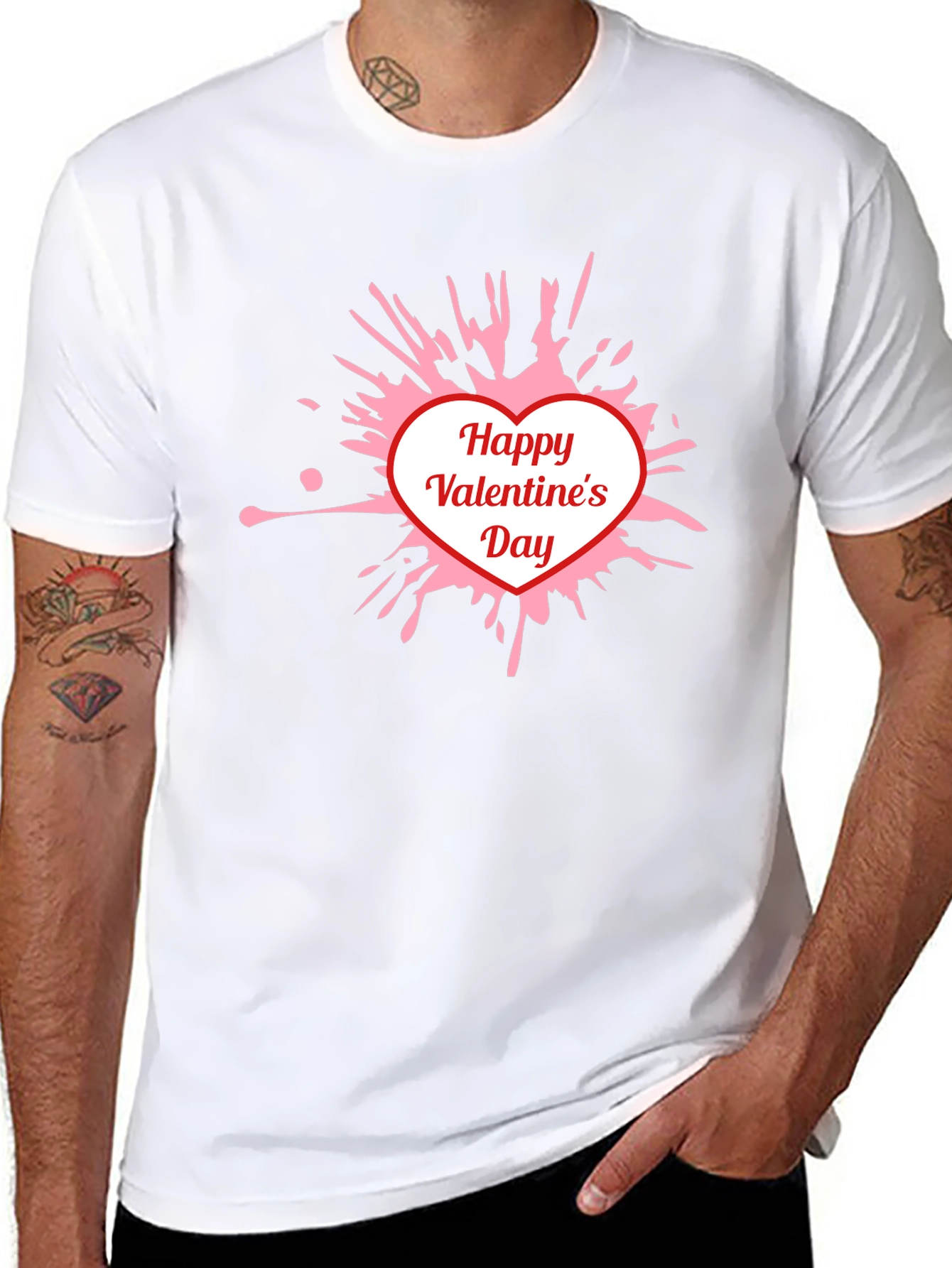 Happy Valentines Day T-Shirt - Heart Splatter Tee
