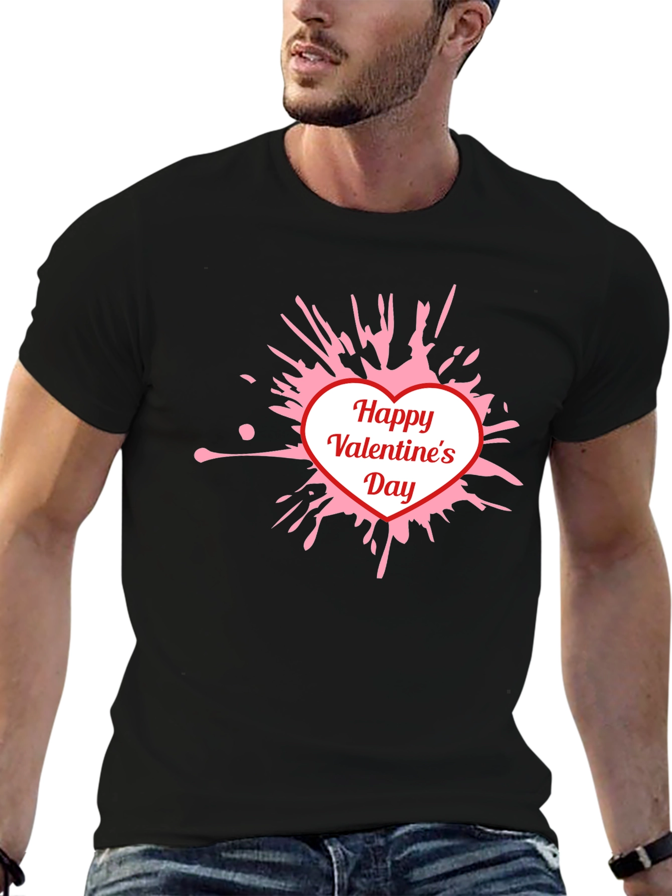 Happy Valentines Day T-Shirt - Heart Splatter Tee