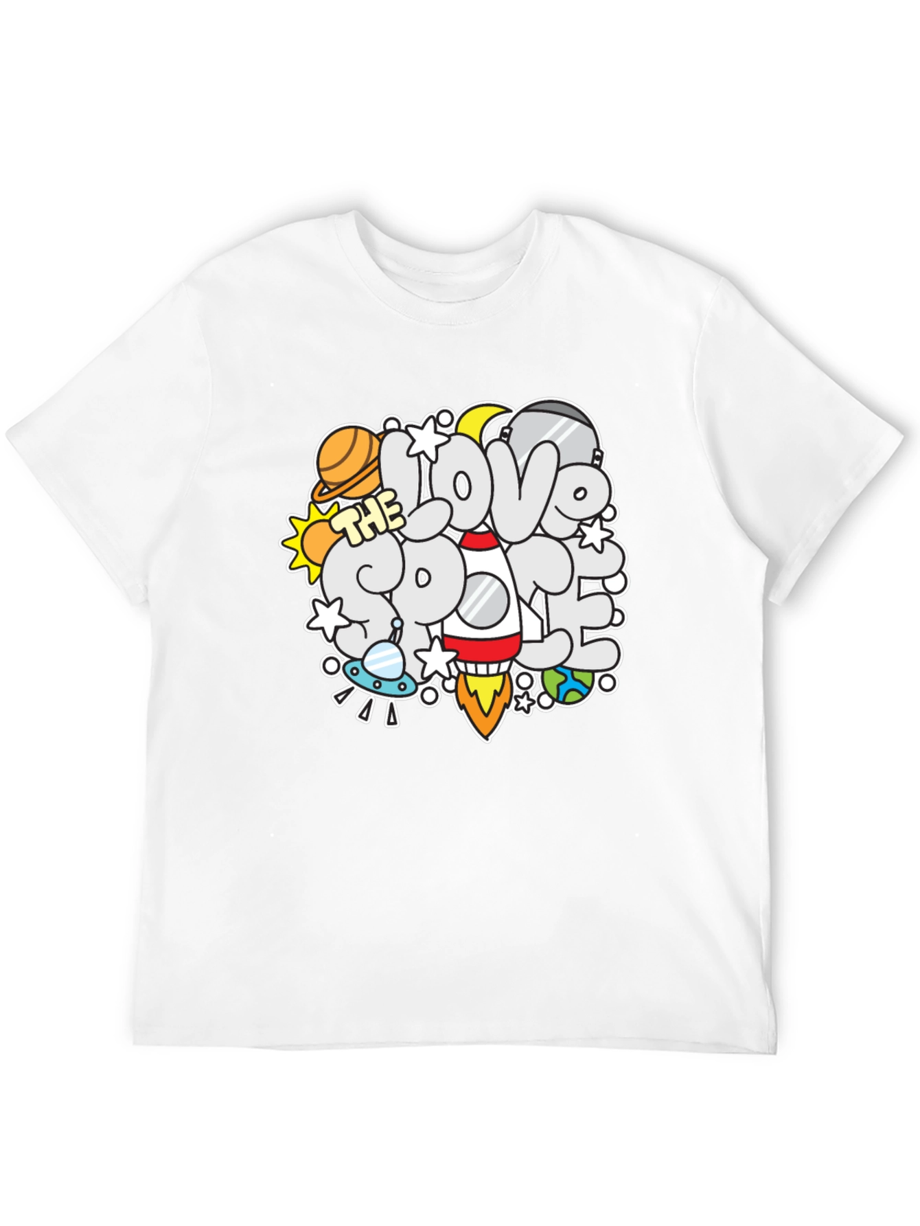 I Love the Space T-Shirt: Planet Rocket Graphic Tee