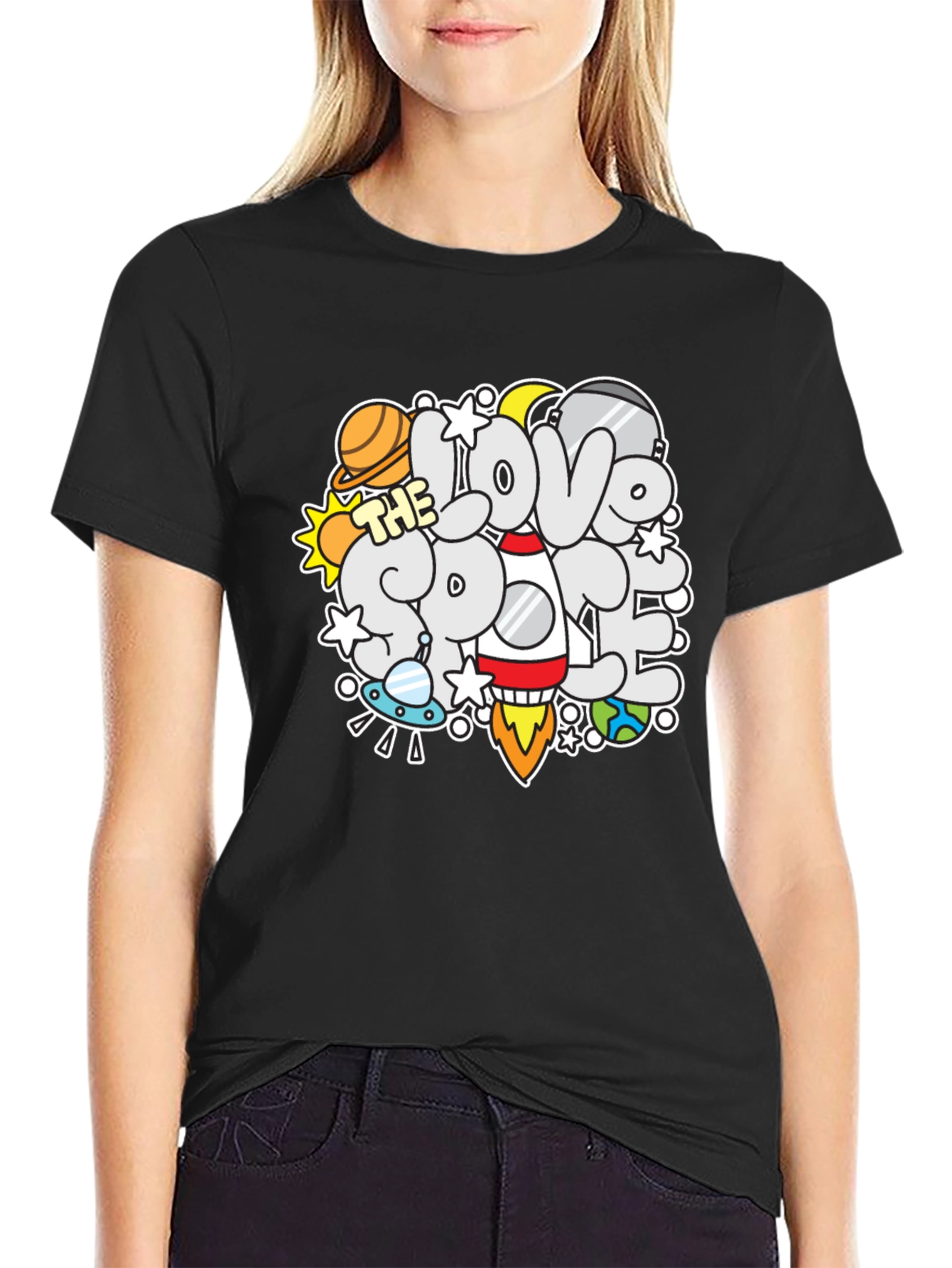 I Love the Space T-Shirt: Planet Rocket Graphic Tee
