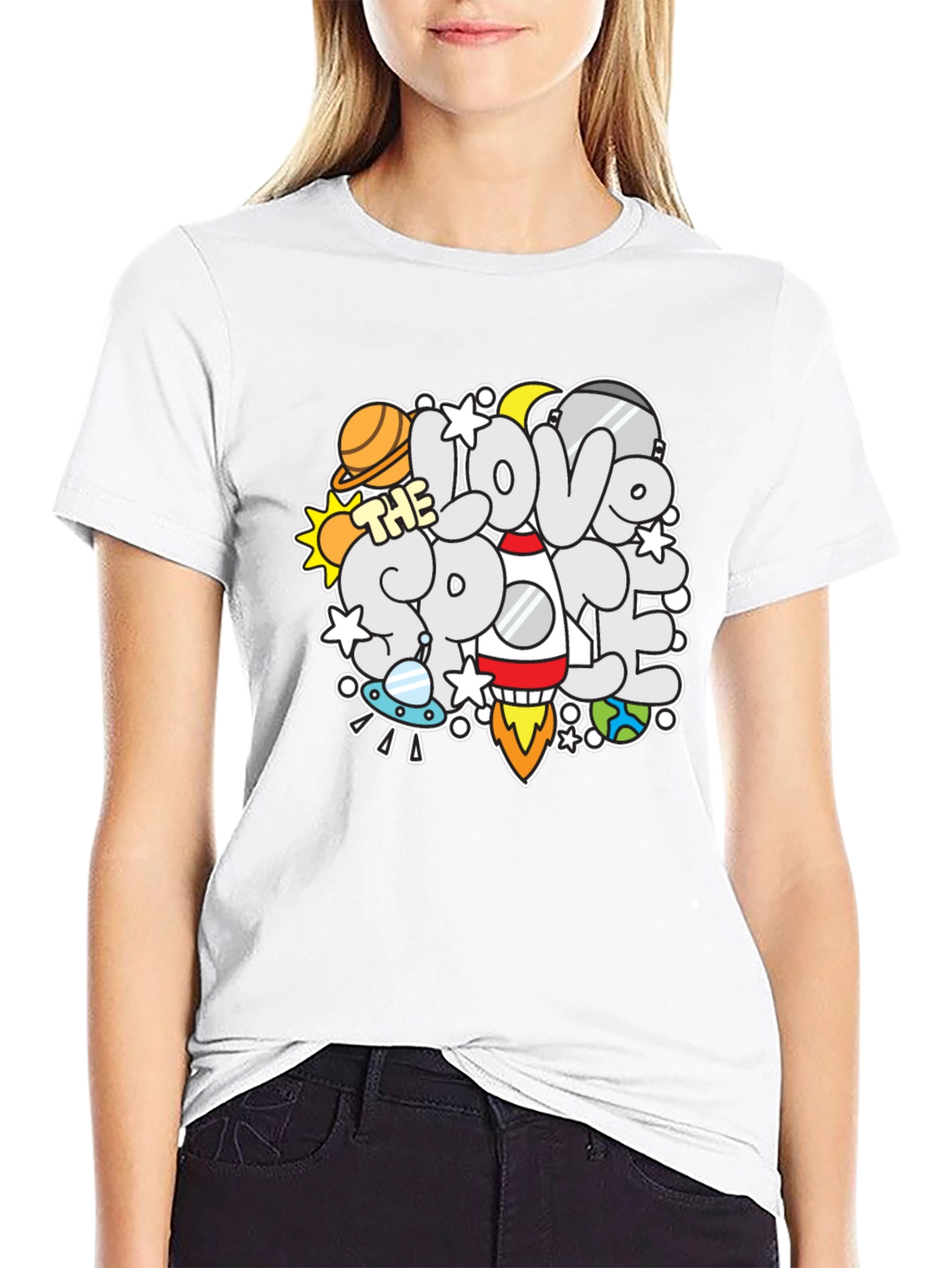 I Love the Space T-Shirt: Planet Rocket Graphic Tee