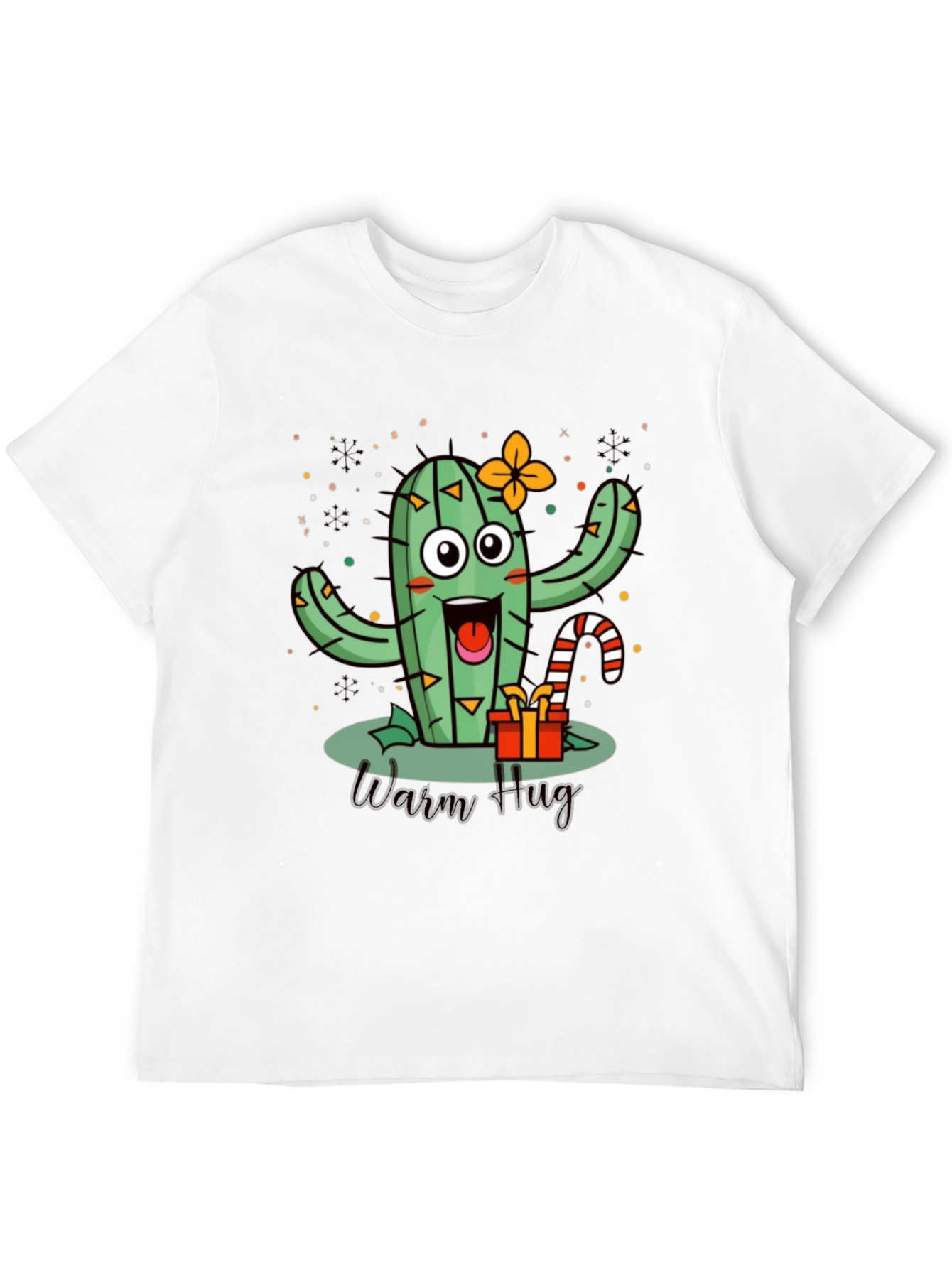 Warm Hug Cactus Black T-Shirt