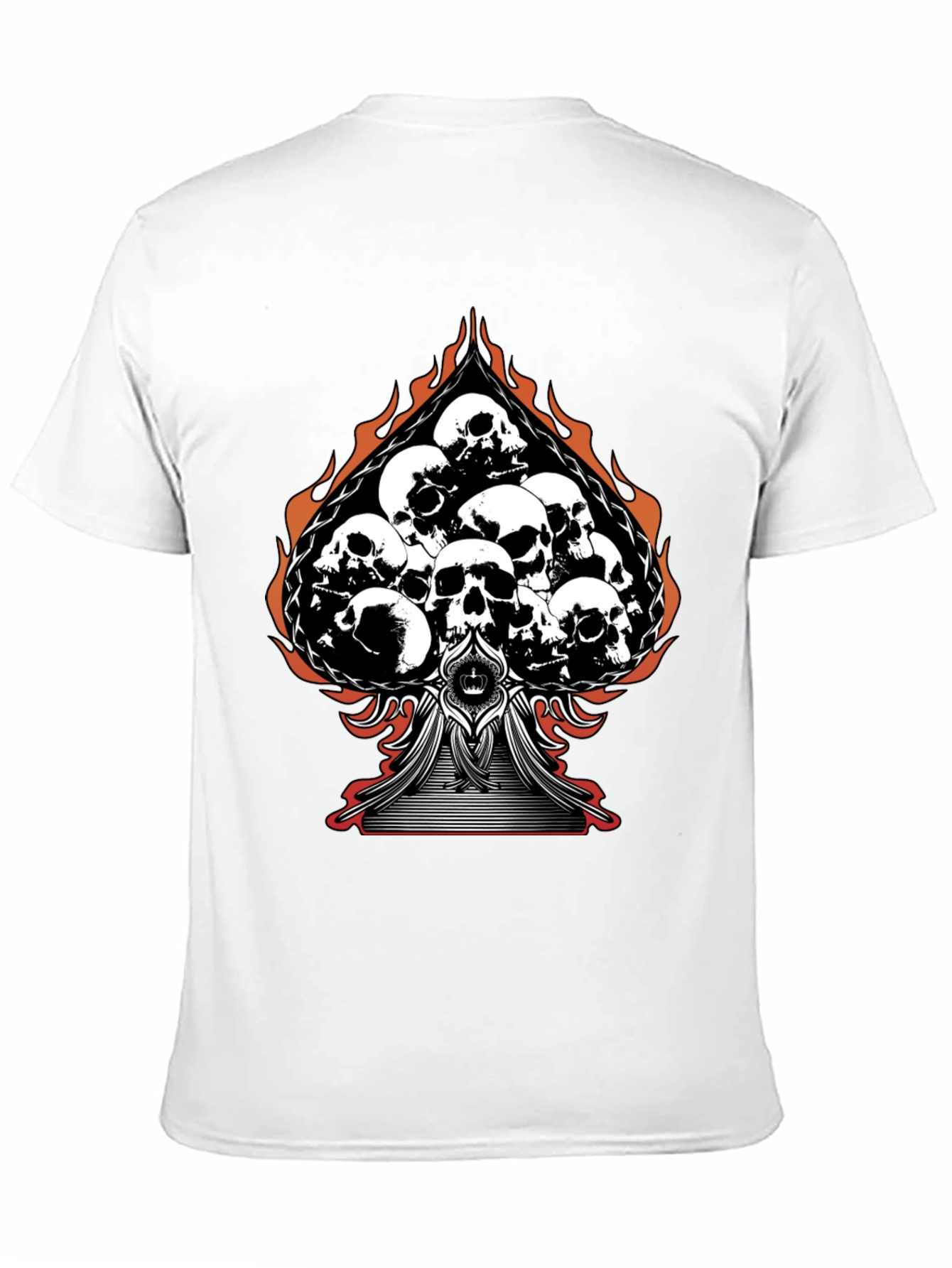 Skull Spade Graphic Tee - Black