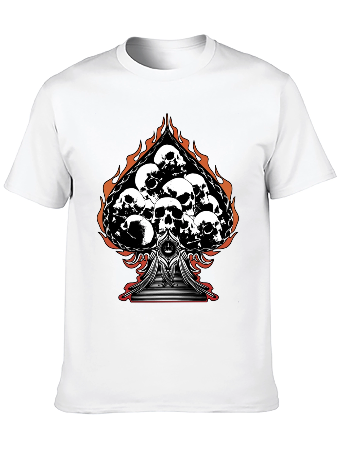 Skull Spade Graphic Tee - Black