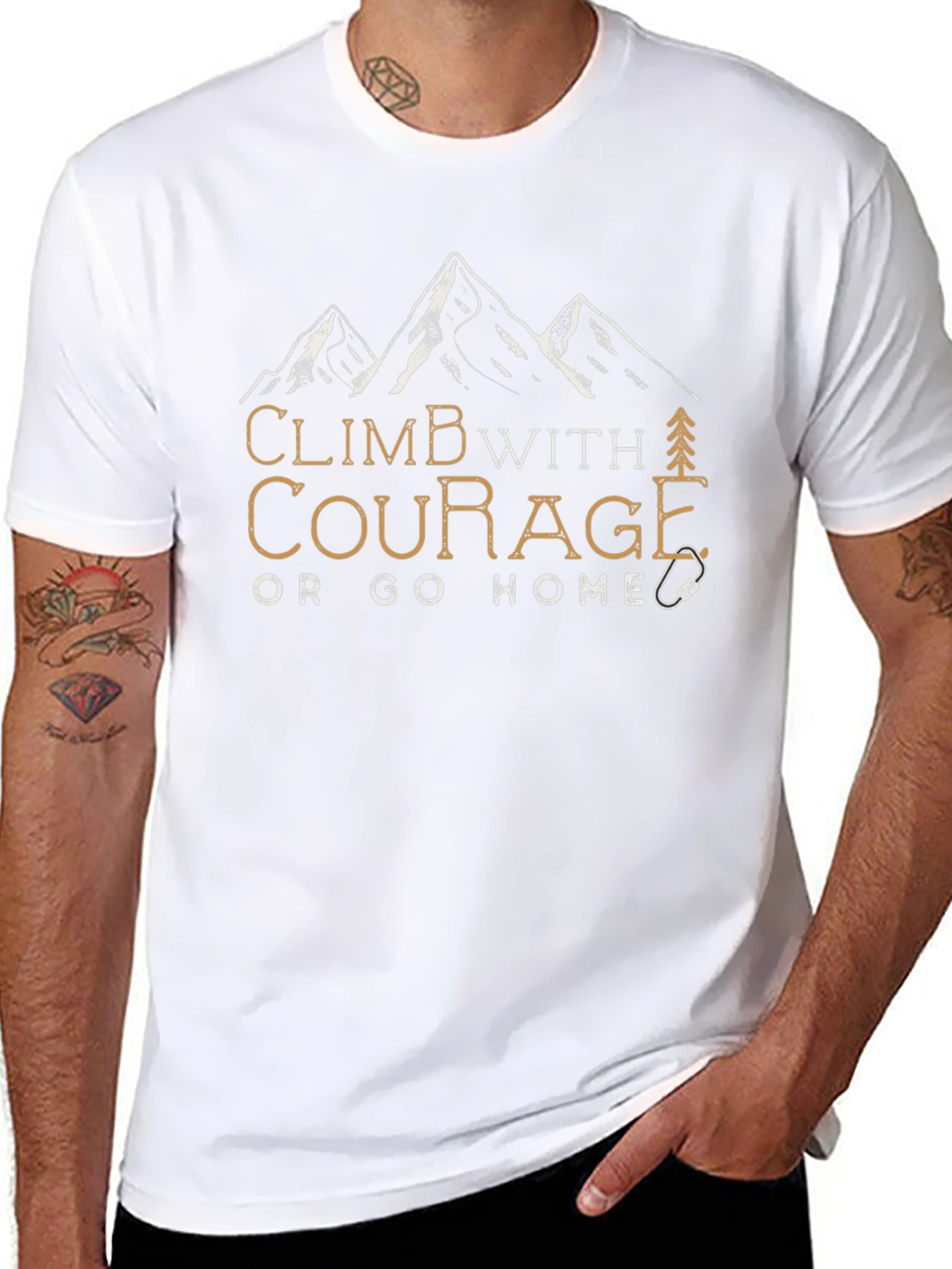 Climb With Courage Graphic Tee - Black